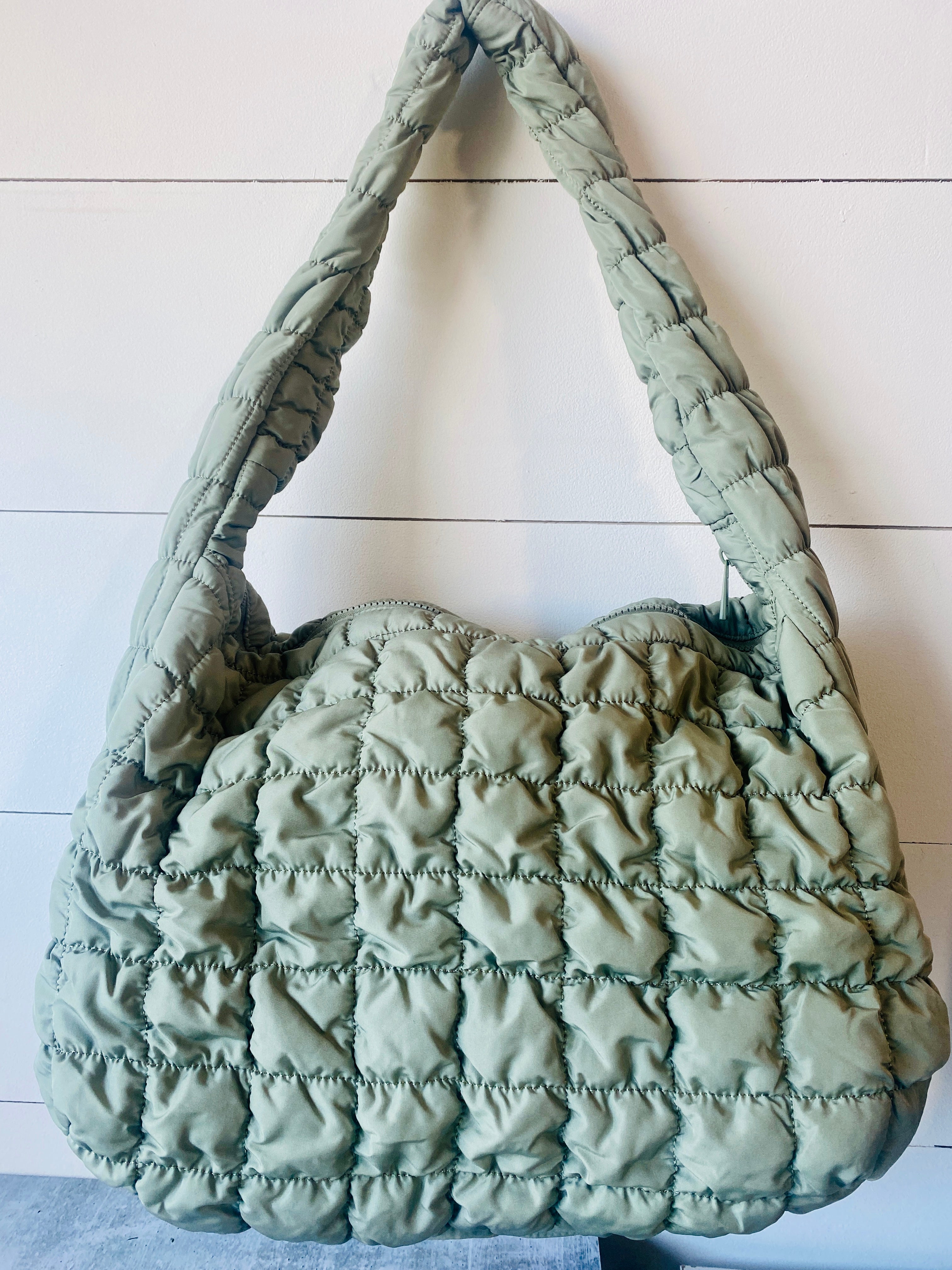Crinkle Quilted Puffer Bag