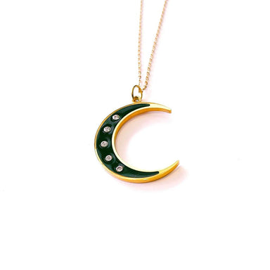 Black Crescent Moon Necklace - Vintage Soul