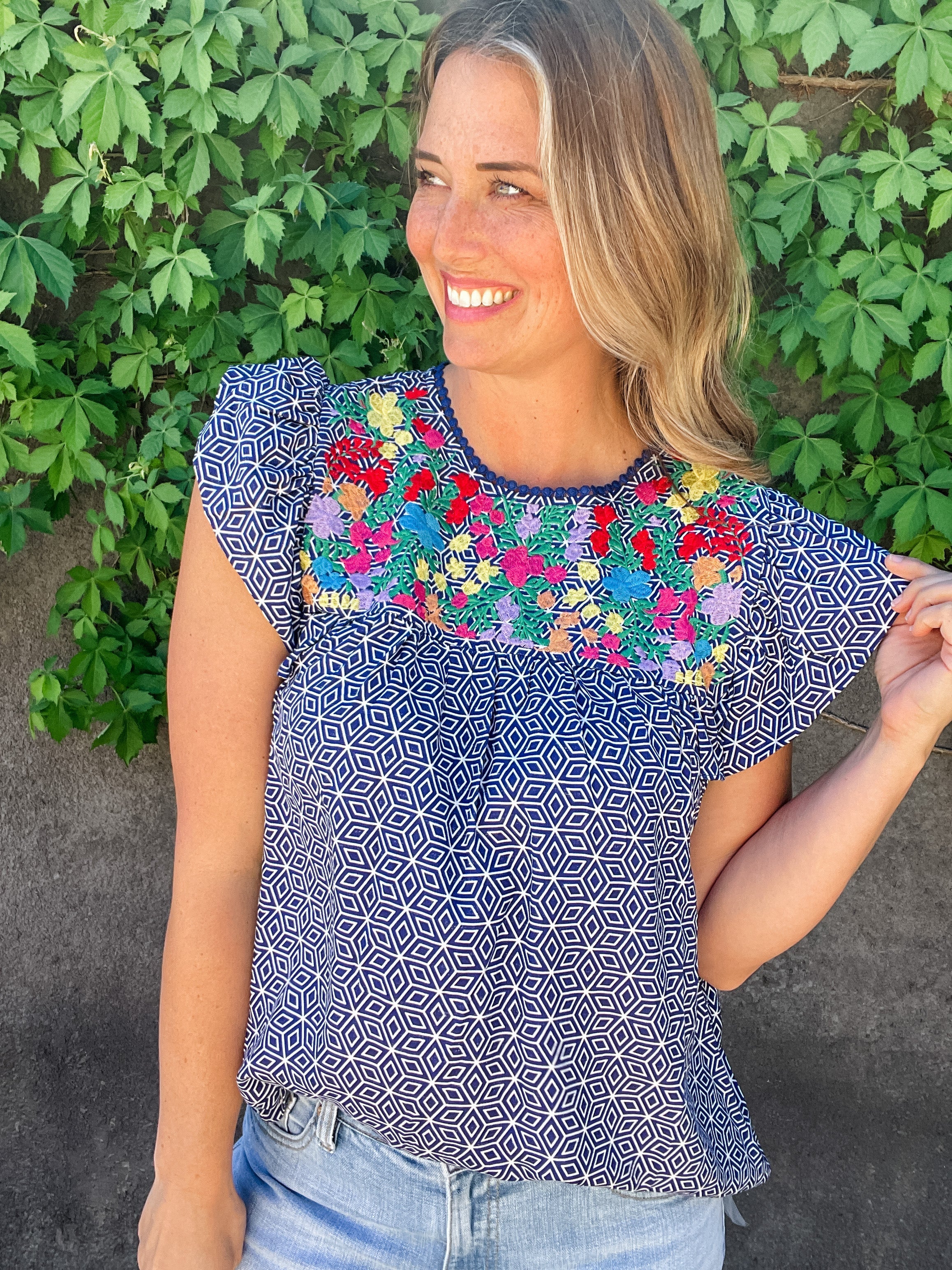 Carmen Embroidered Top