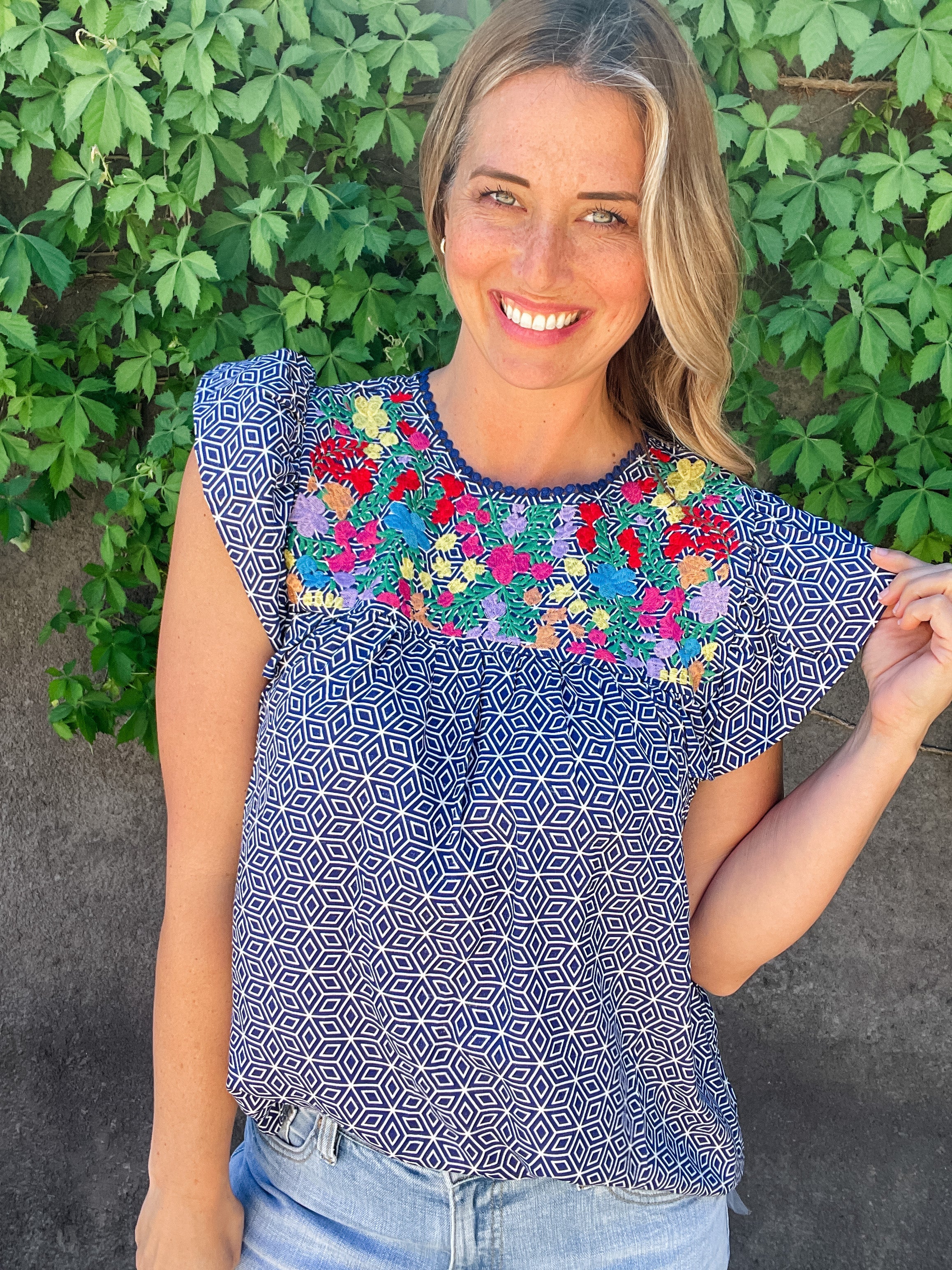 Carmen Embroidered Top