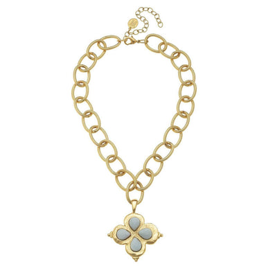 Gold Clover Amazonite Necklace - Vintage Soul