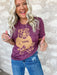Vintage style game day tiger tee made exclusively for Vintage Soul in Dripping Springs TX.  Vintage tiger mascot in gold screen on heathered maroon tee.  Perfect for Football games! 