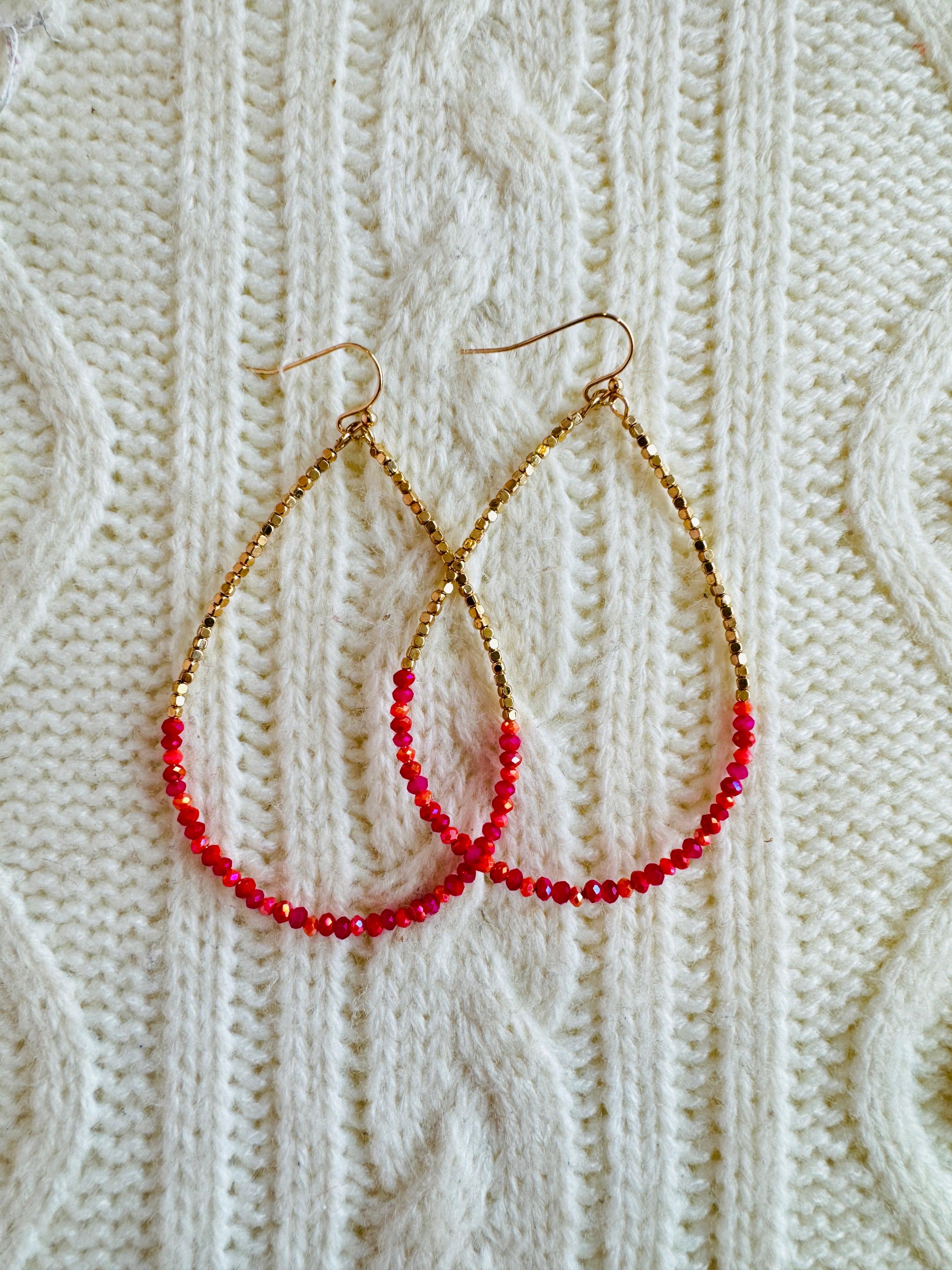 Cherry Blush Teardrop Earrings