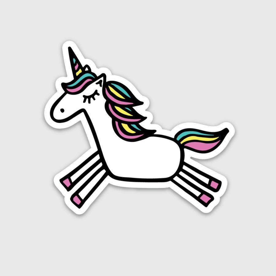 Leaping Unicorn Sticker