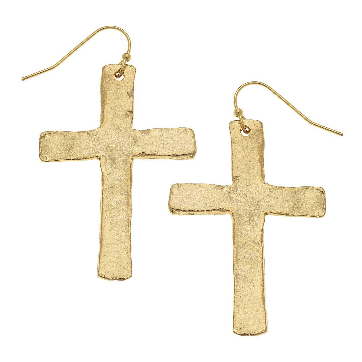 Inspire Gold Cross Earrings