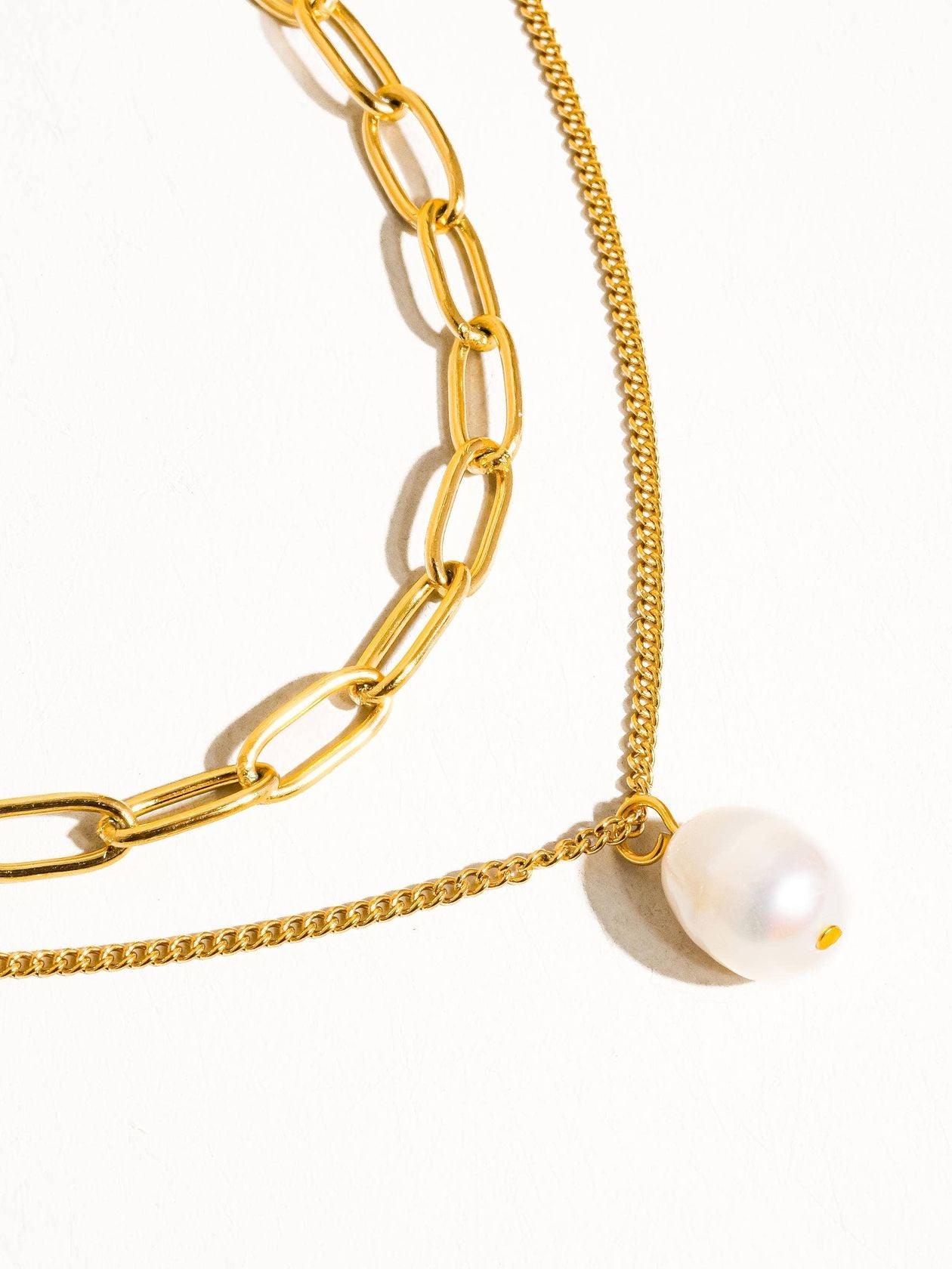 Percy 18K Gold Layered Pearl Choker