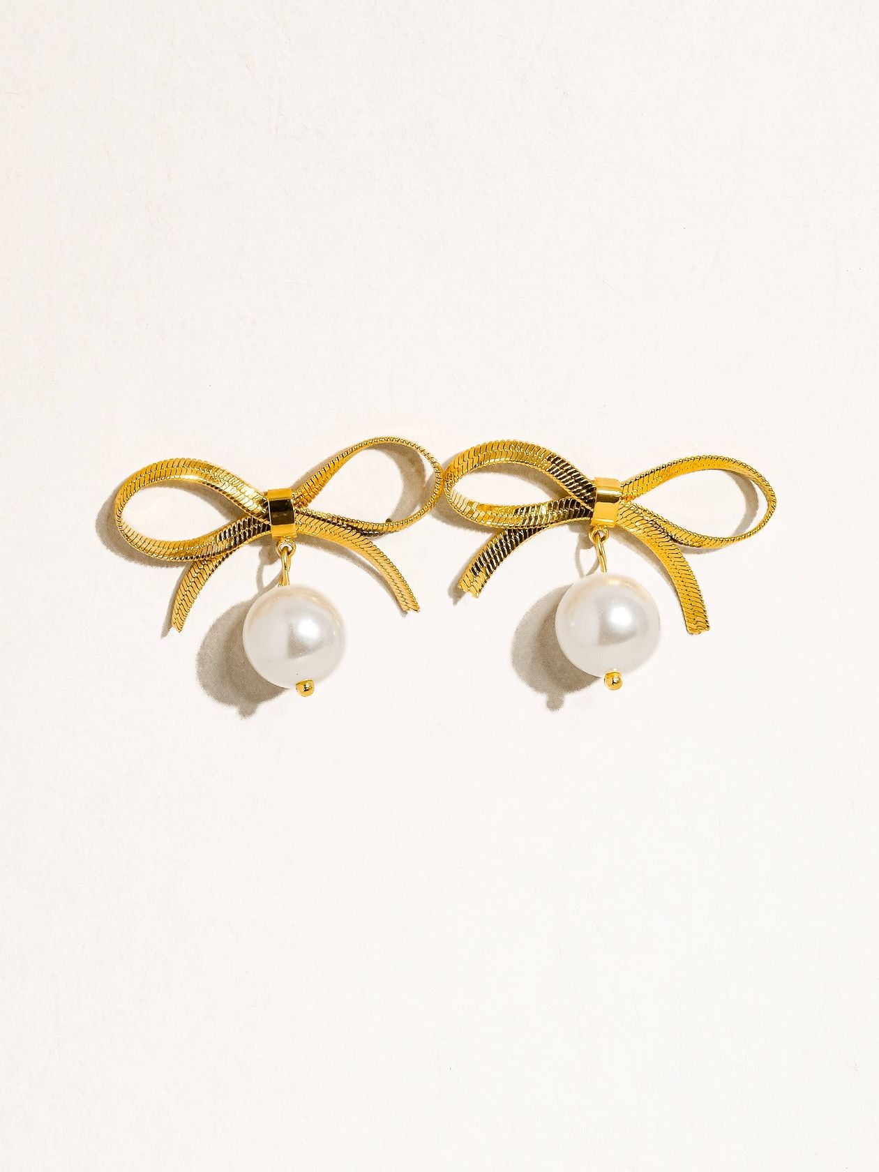 Pearl Kissed Bow Earrings