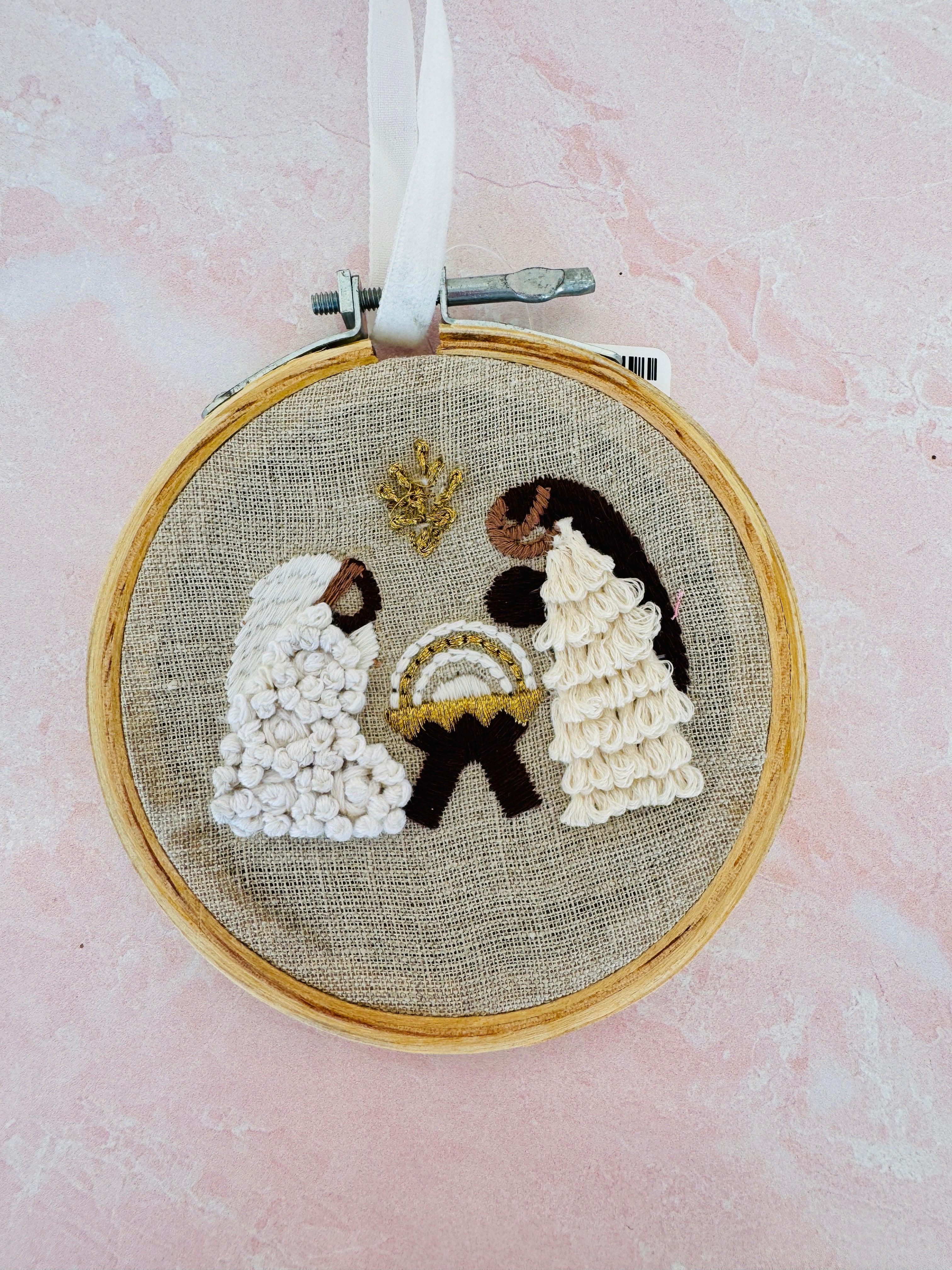 Embroidered Christmas Hoop Ornament