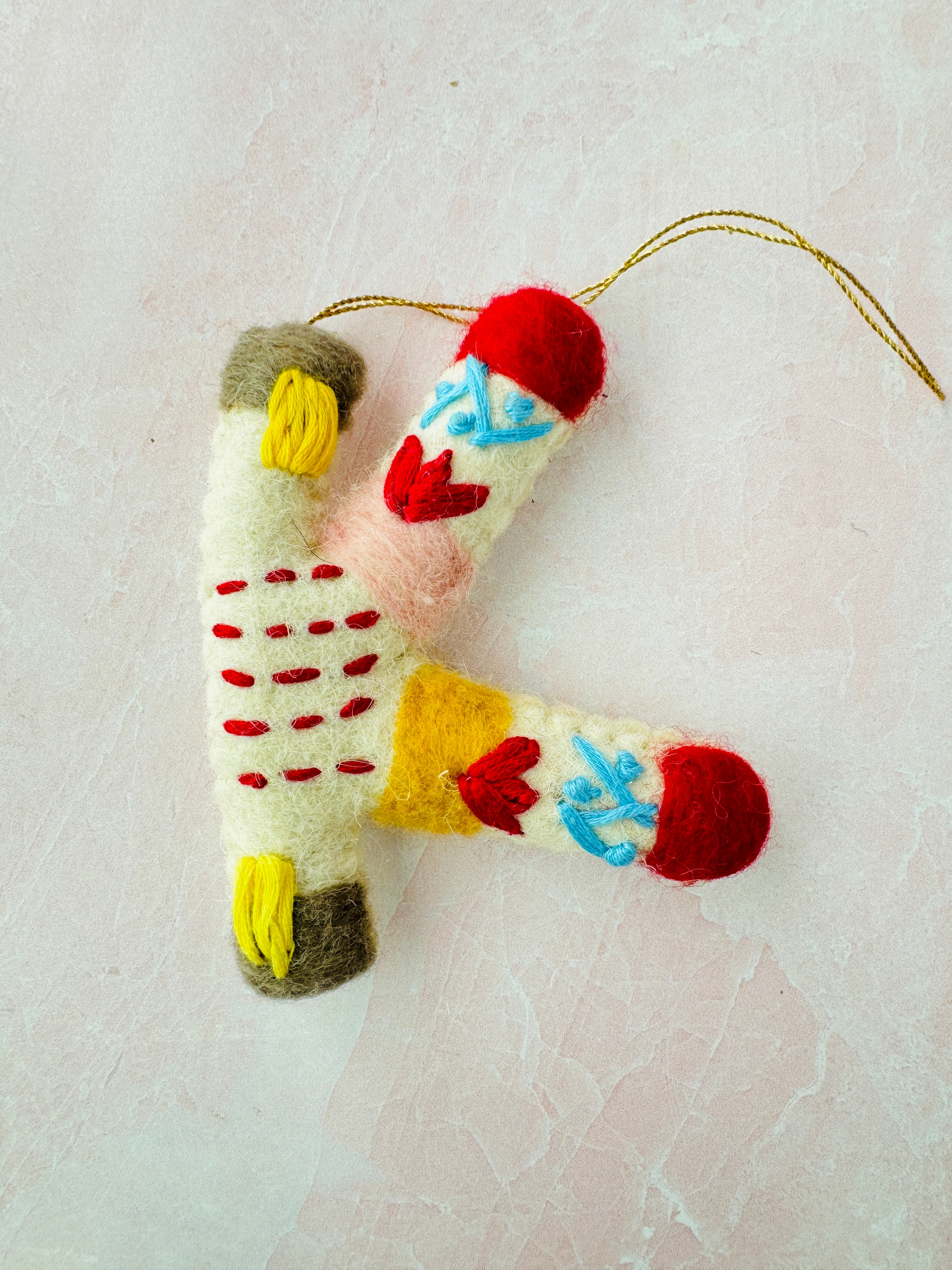 Handmade Wool Felt Alphabet Ornament