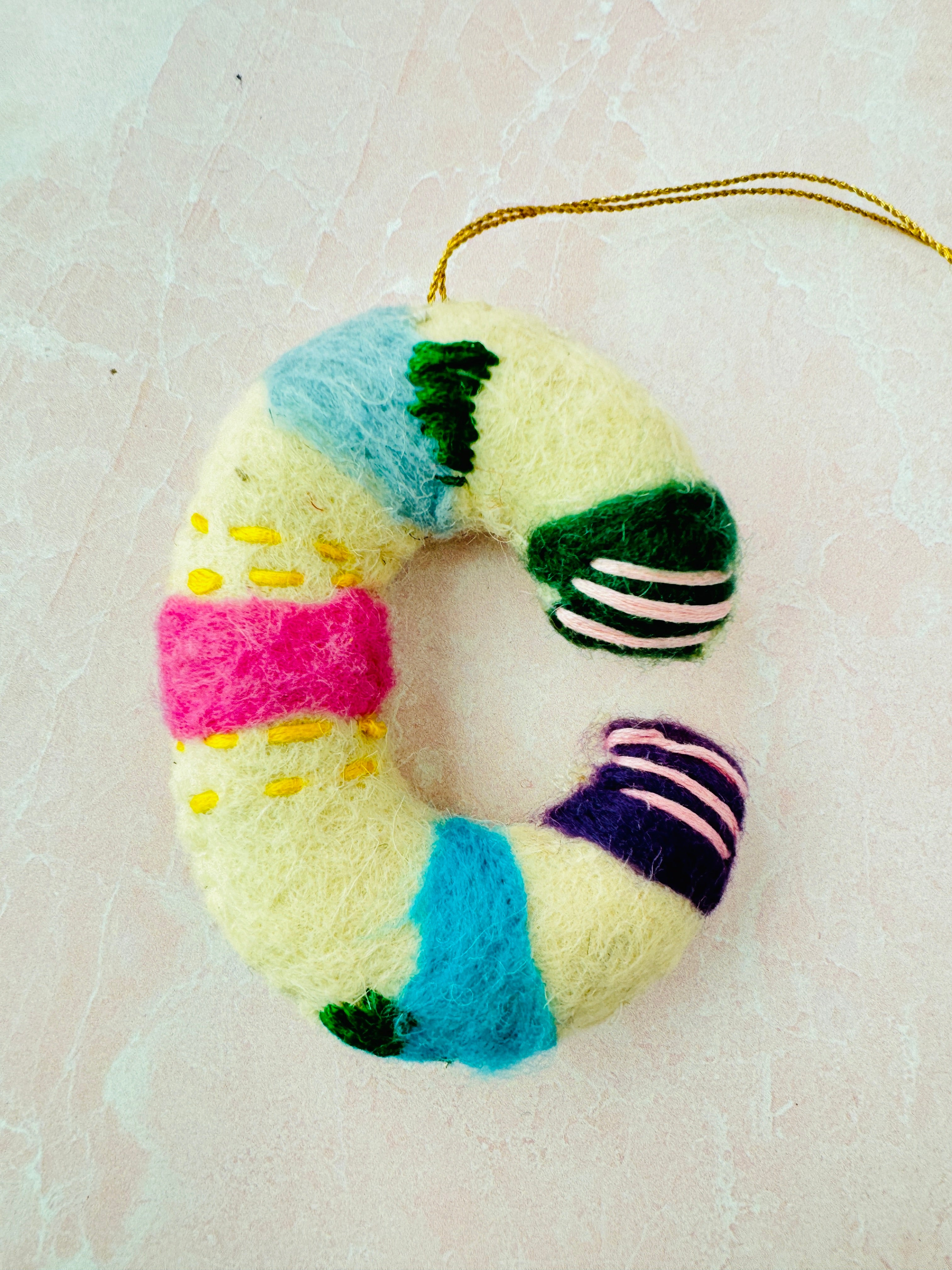 Handmade Wool Felt Alphabet Ornament