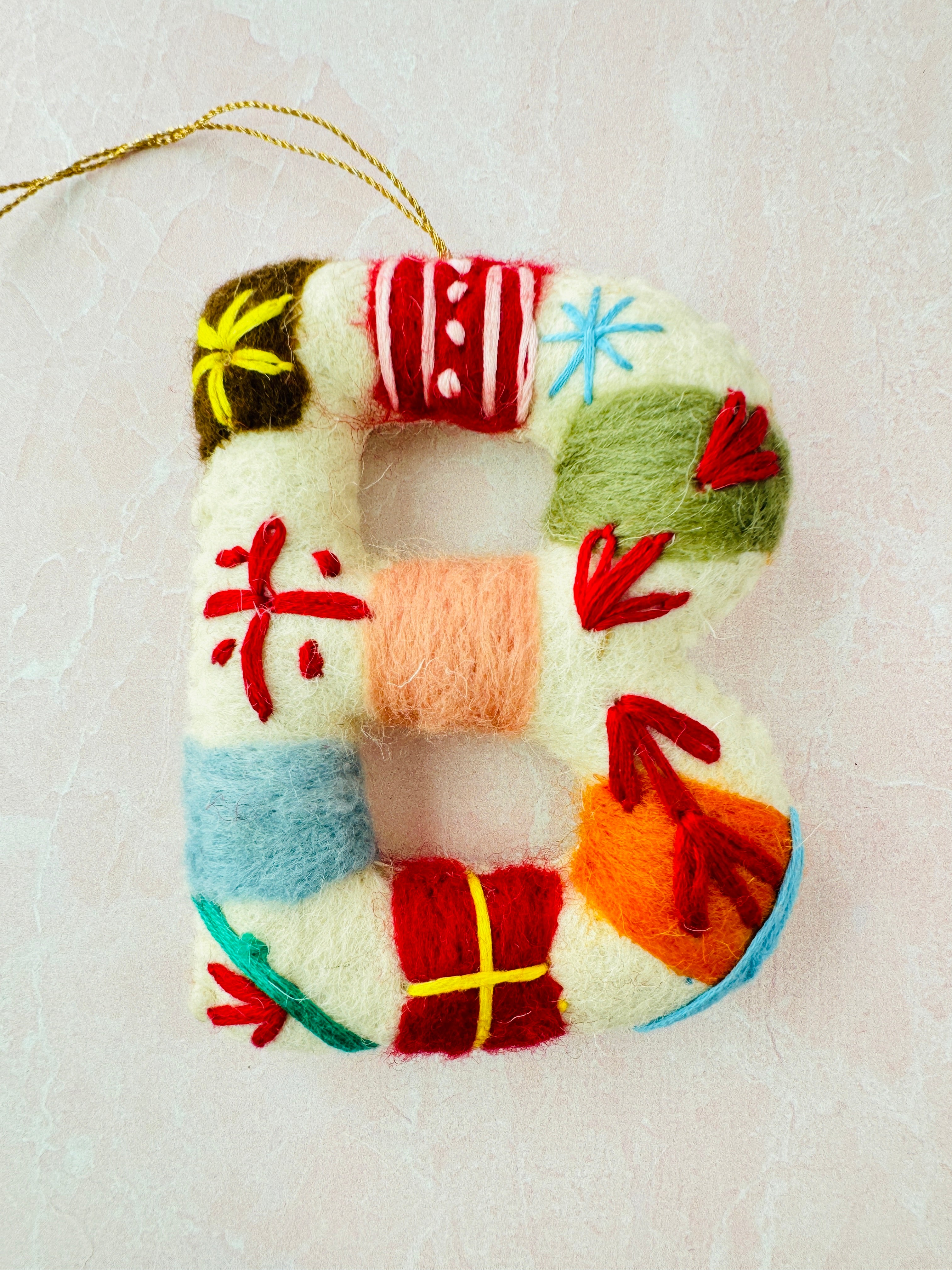 Handmade Wool Felt Alphabet Ornament