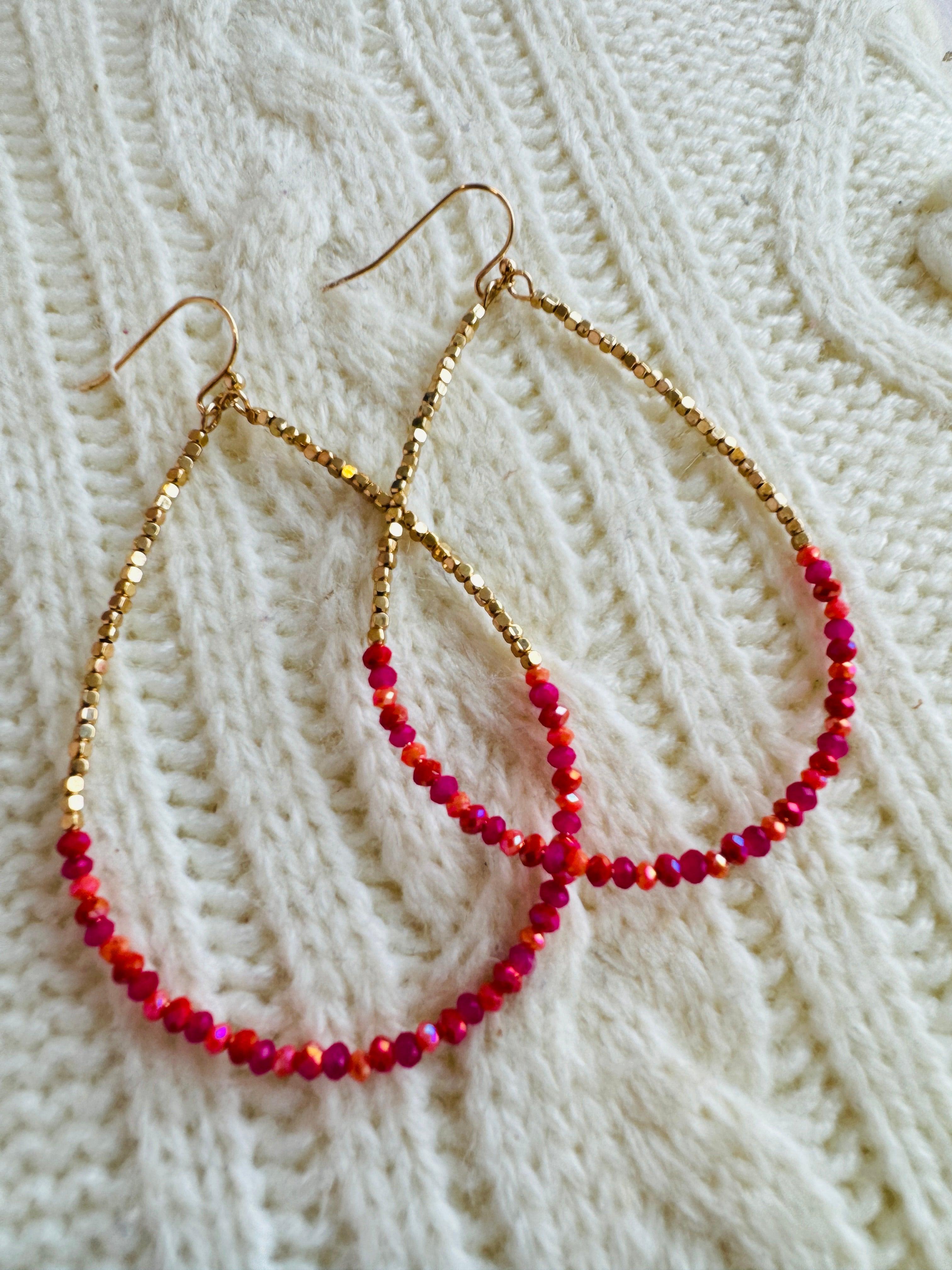 Cherry Blush Teardrop Earrings