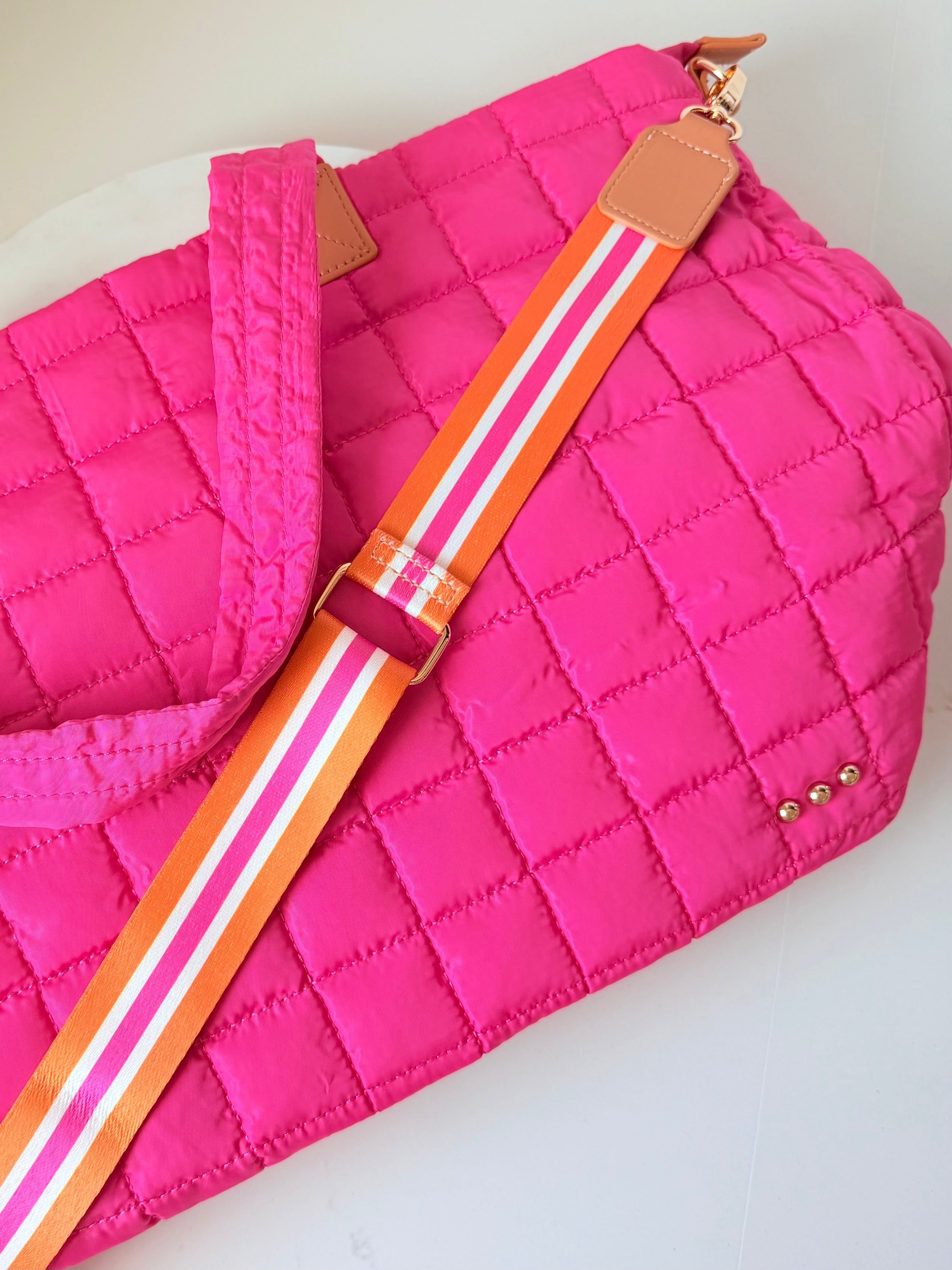 Day Dreamer Quilted Tote Bag | Hot Pink