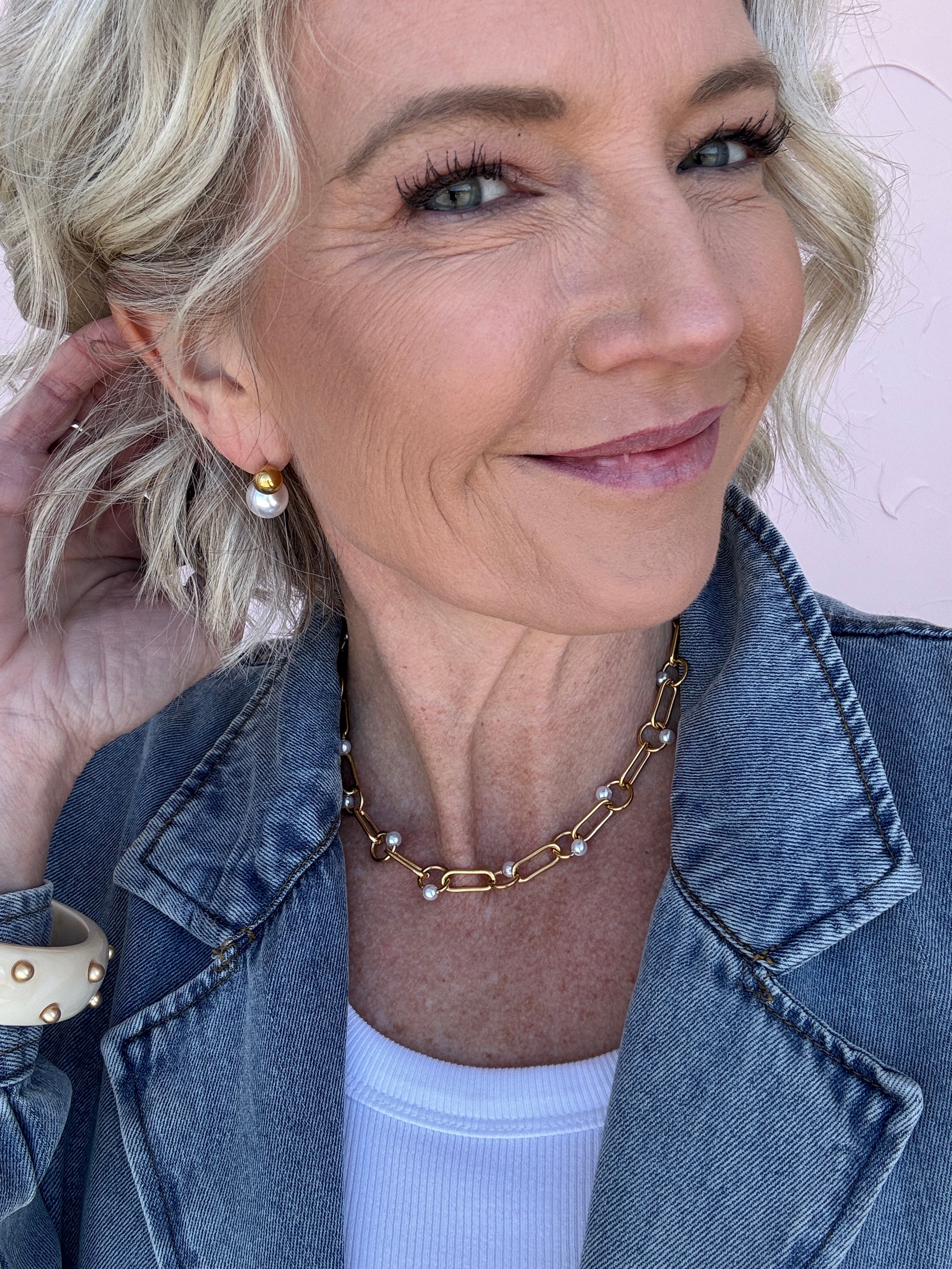 Linked in Pearls Necklace