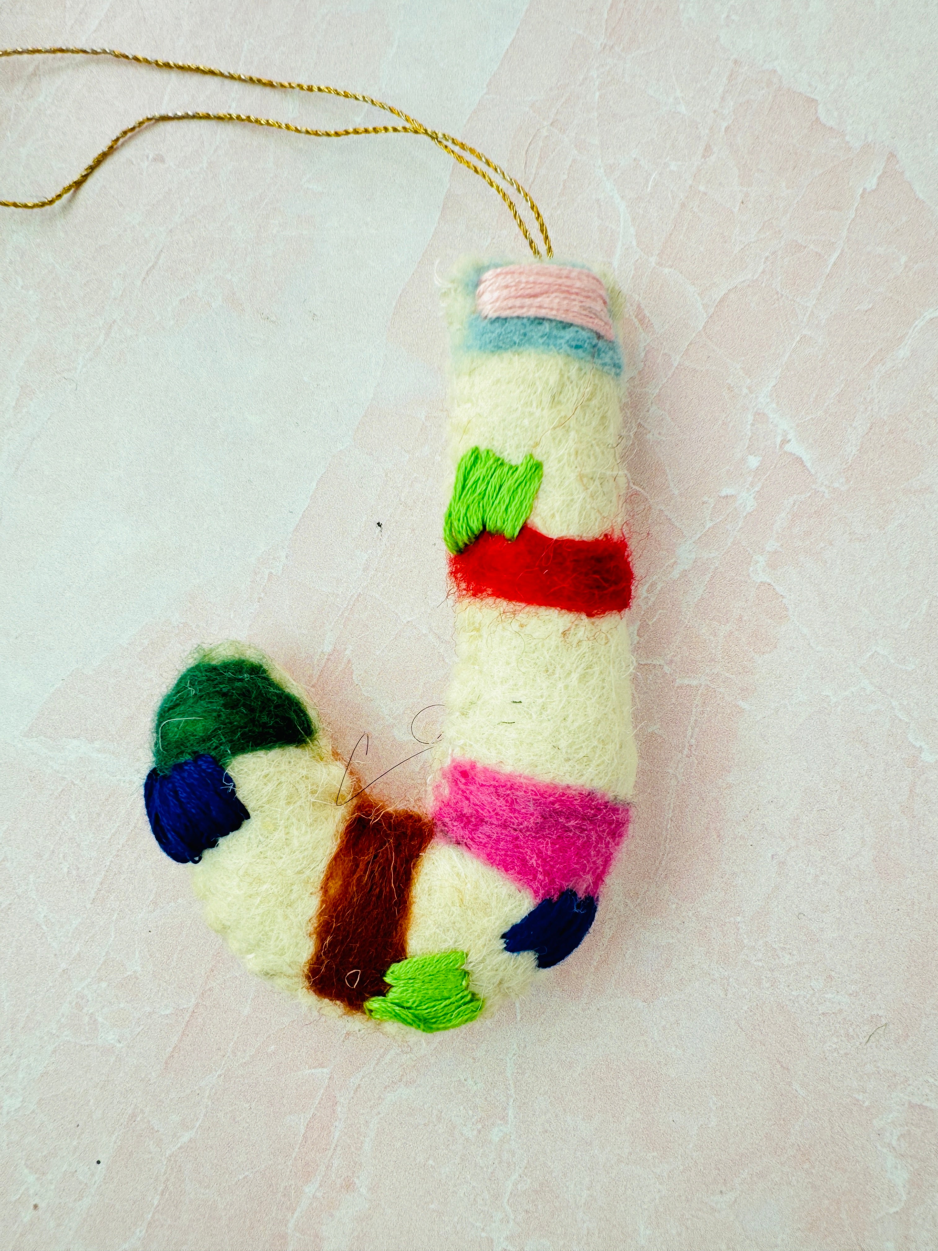 Handmade Wool Felt Alphabet Ornament