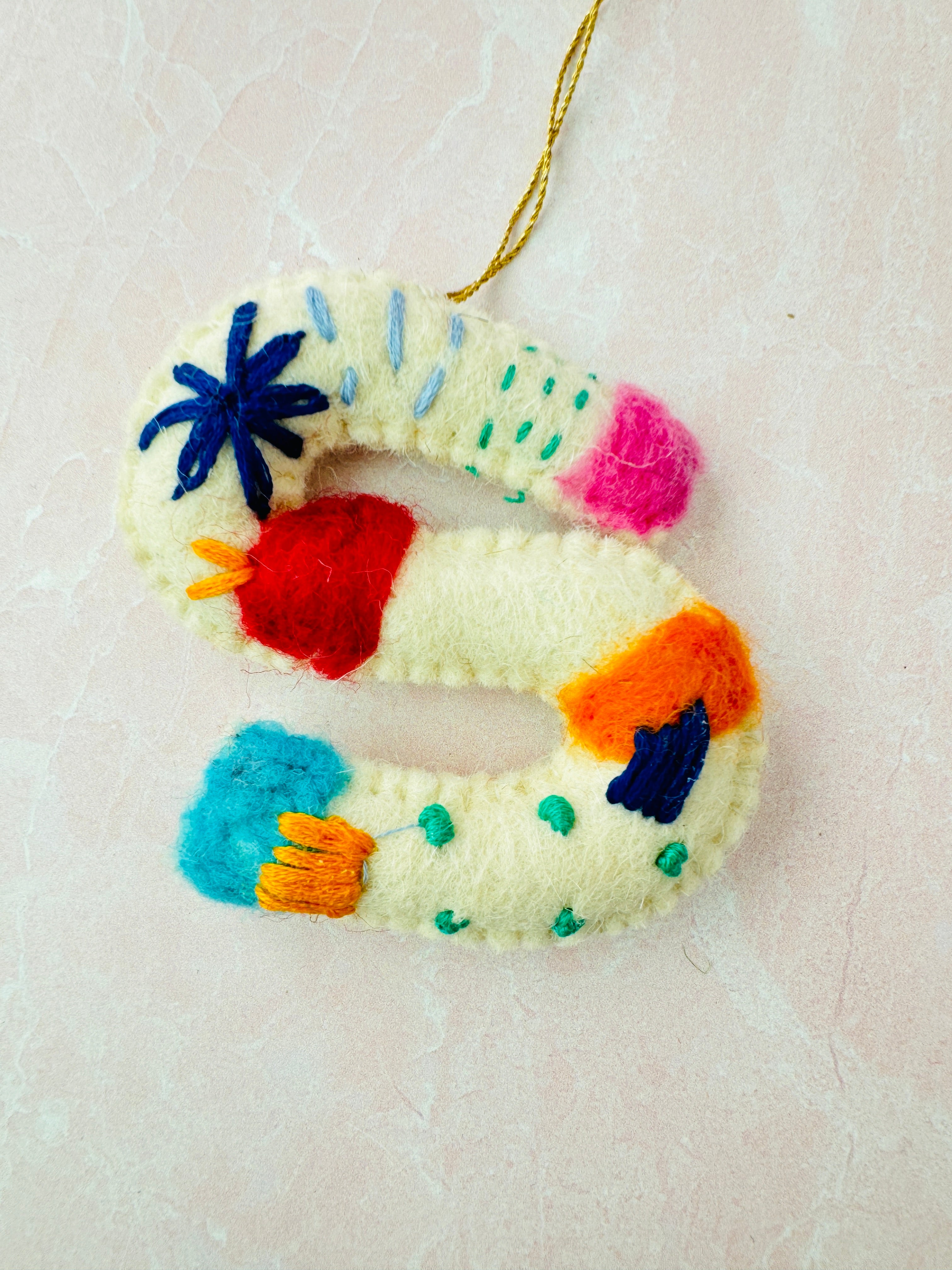 Handmade Wool Felt Alphabet Ornament