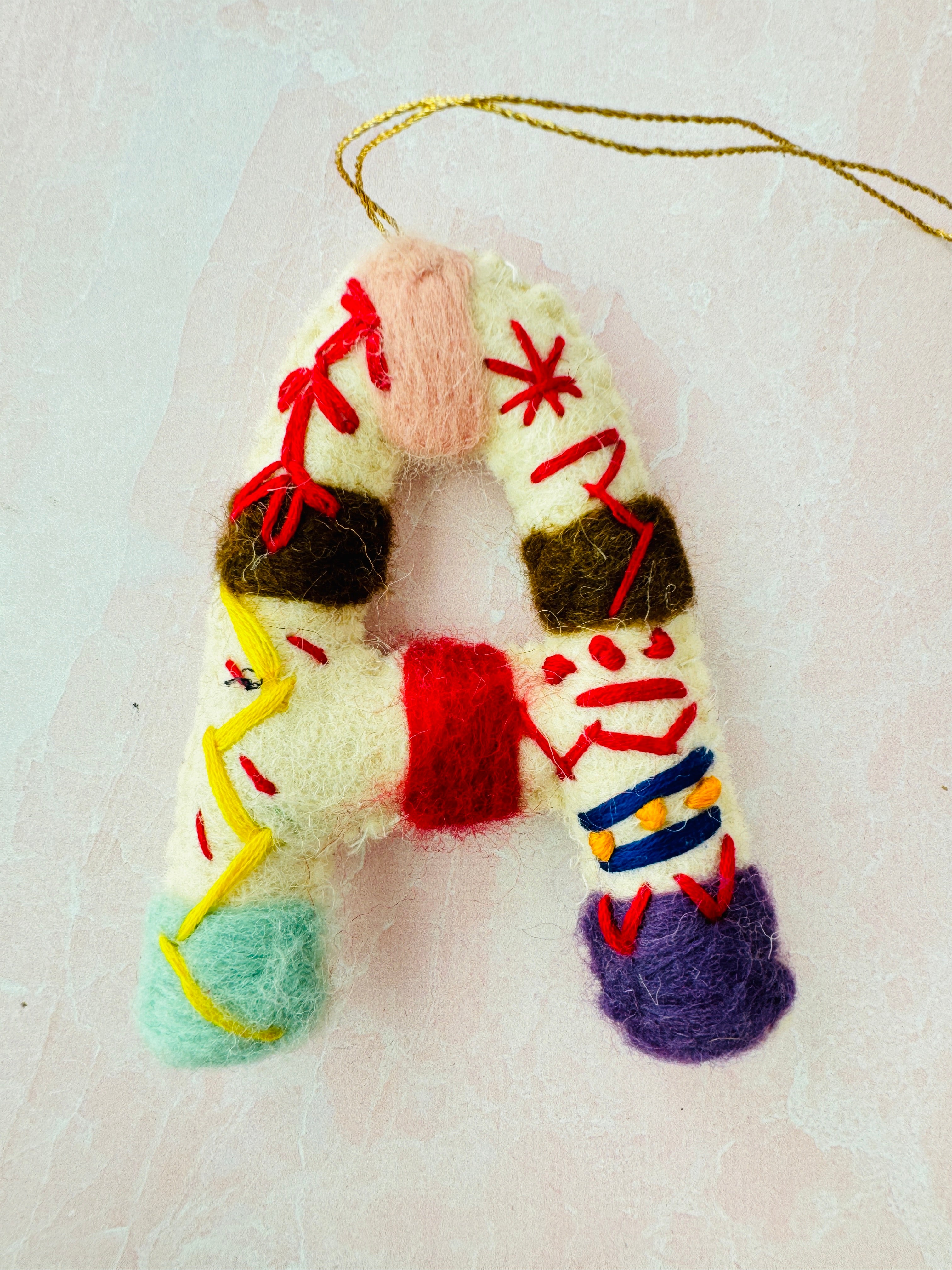 Handmade Wool Felt Alphabet Ornament