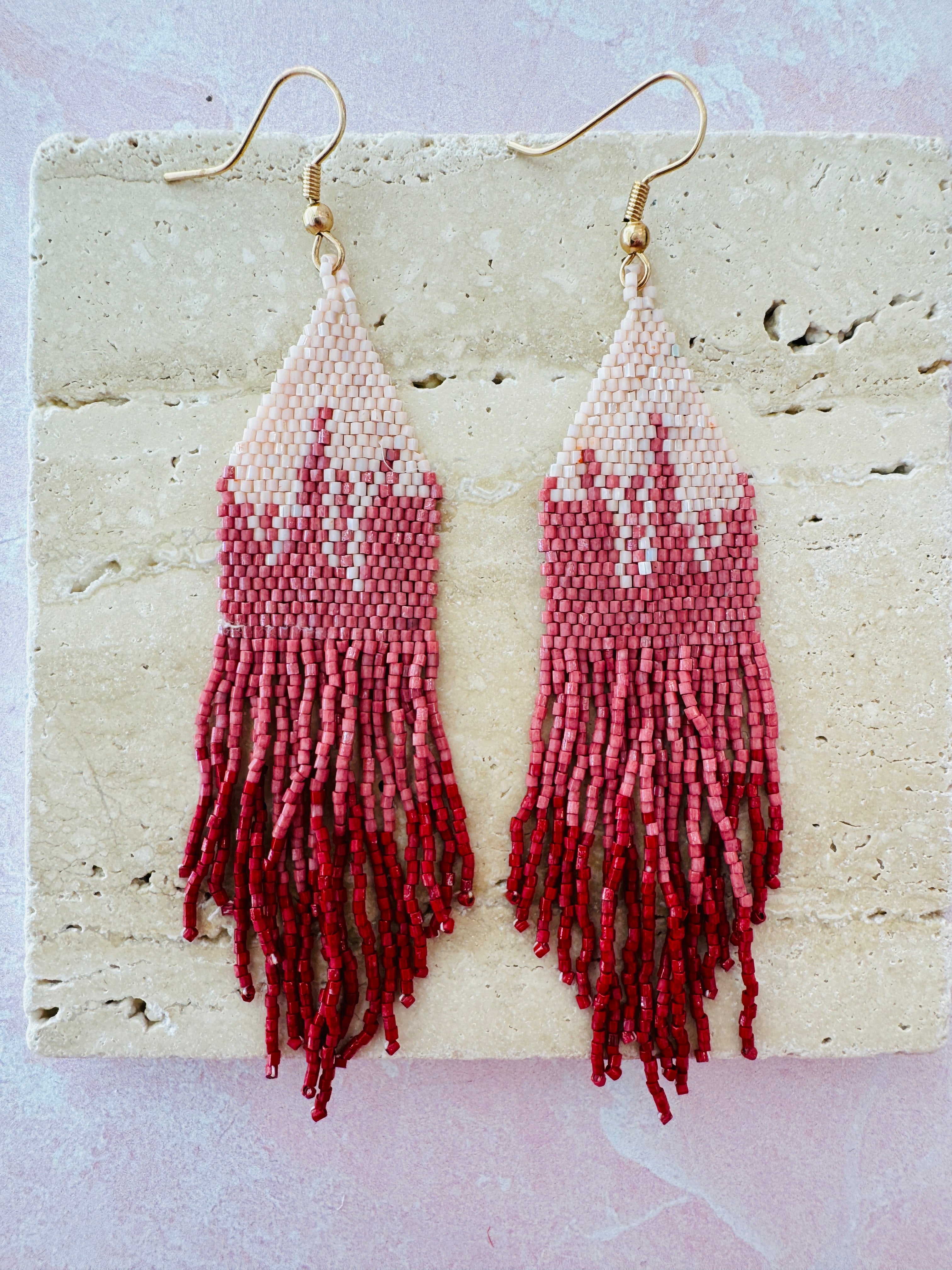 Frosted Berry Fringe Earrings