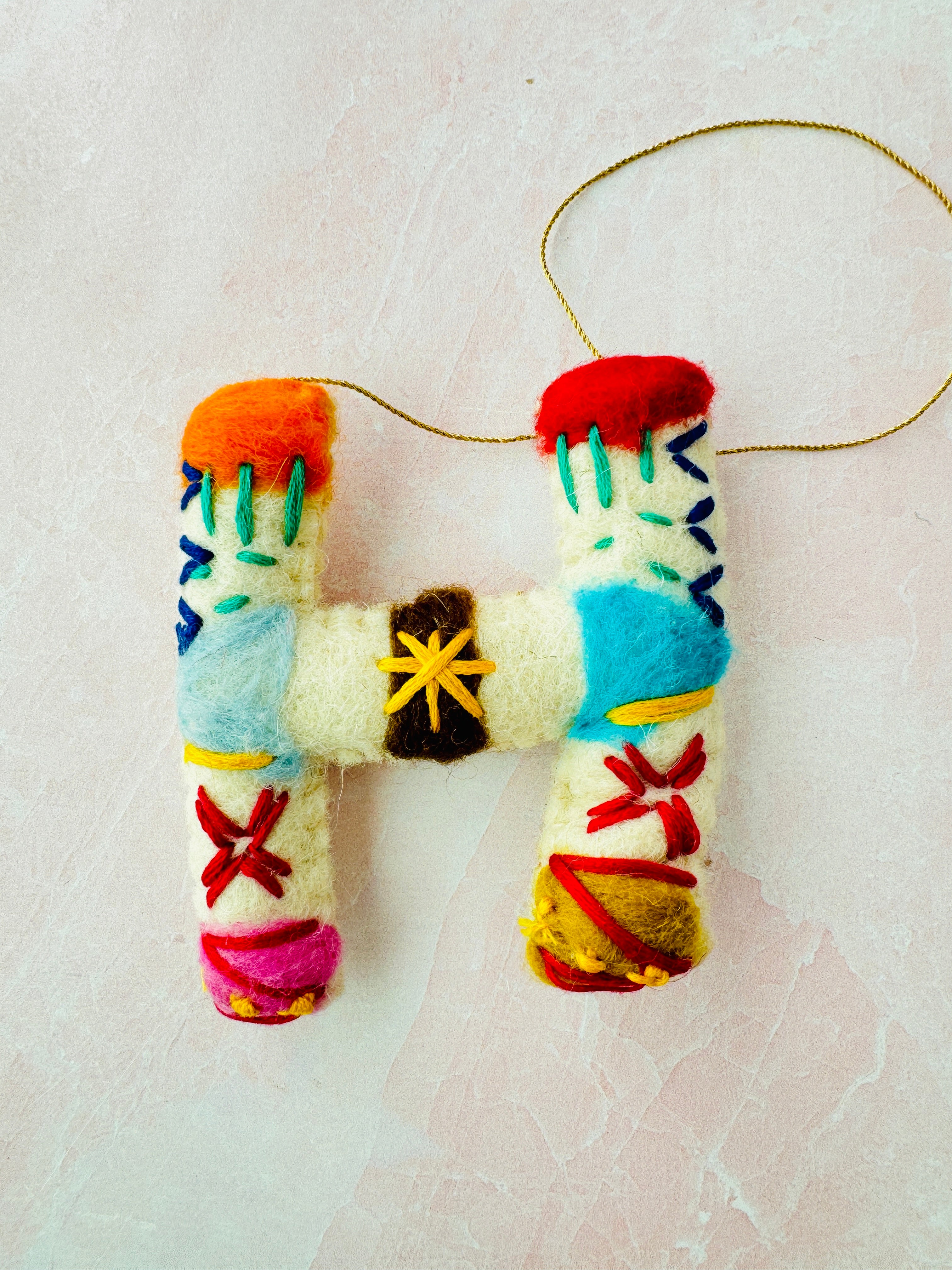 Handmade Wool Felt Alphabet Ornament