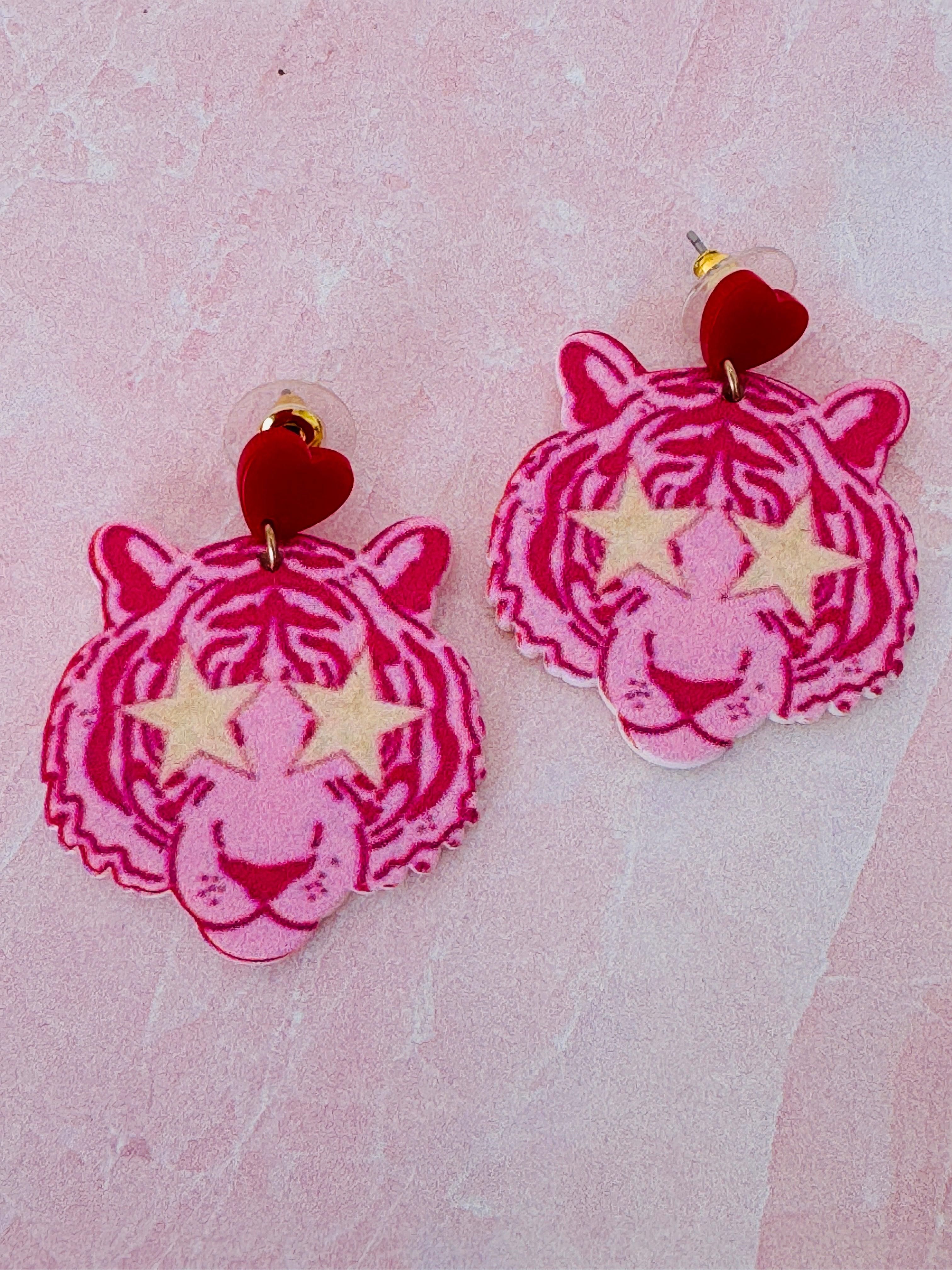 Starry Eyed Tiger Earrings