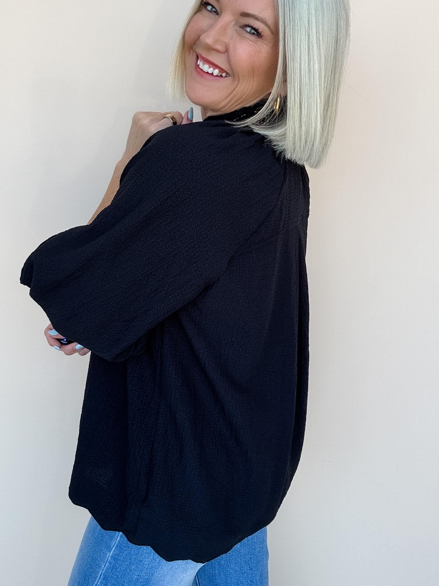 Golden Thread Top | Black