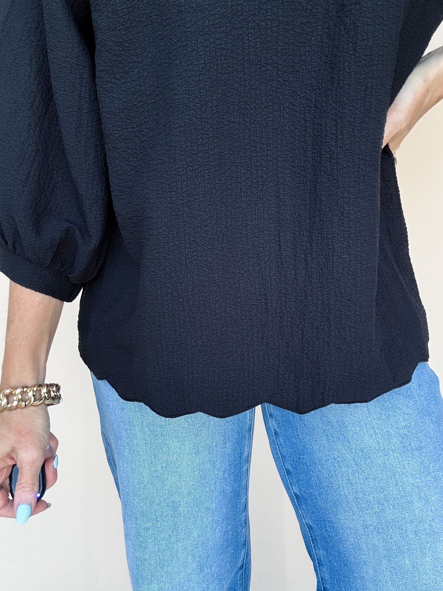 Golden Thread Top | Black