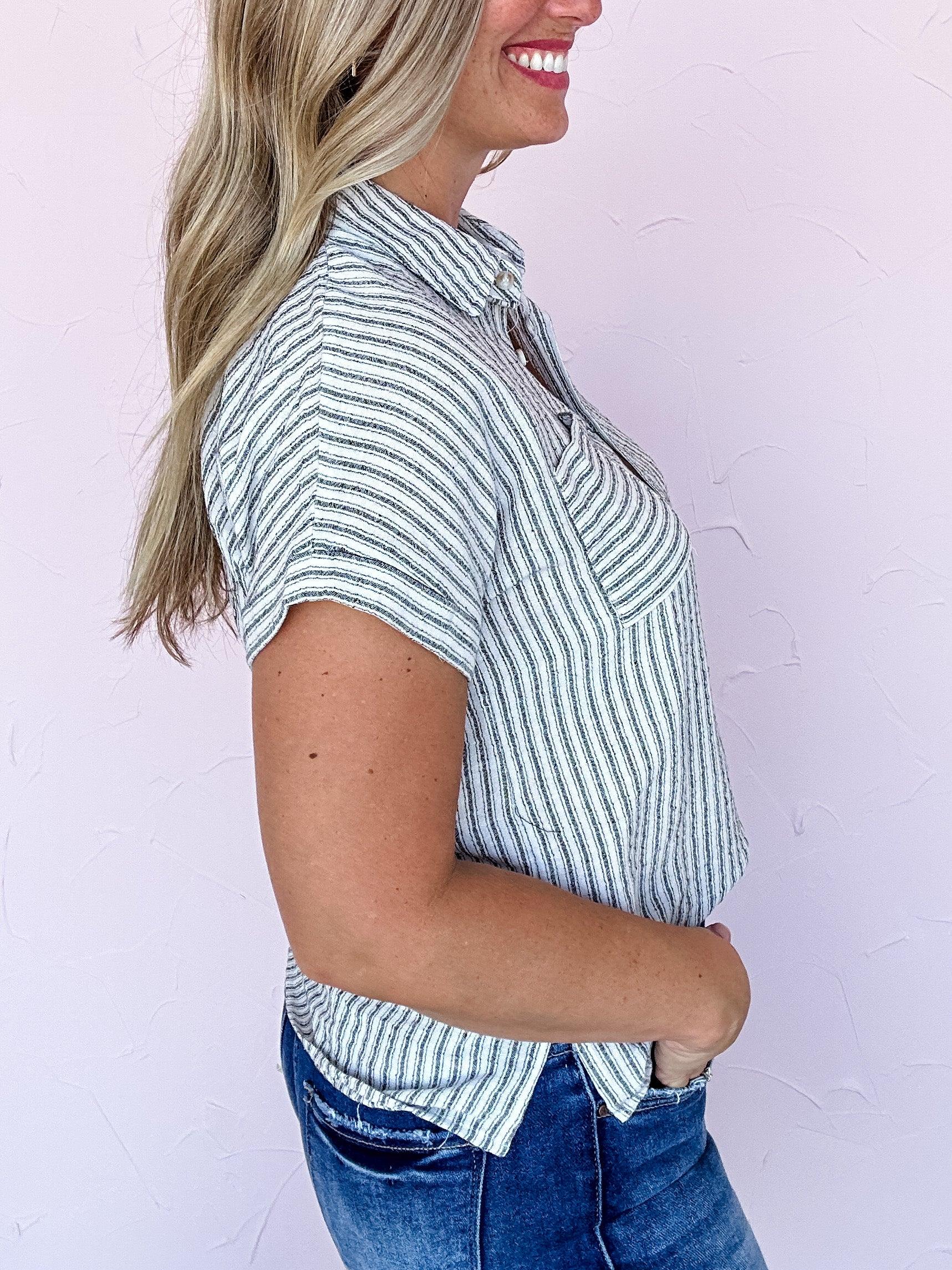 Raleigh Striped Button Down- FINAL SALE