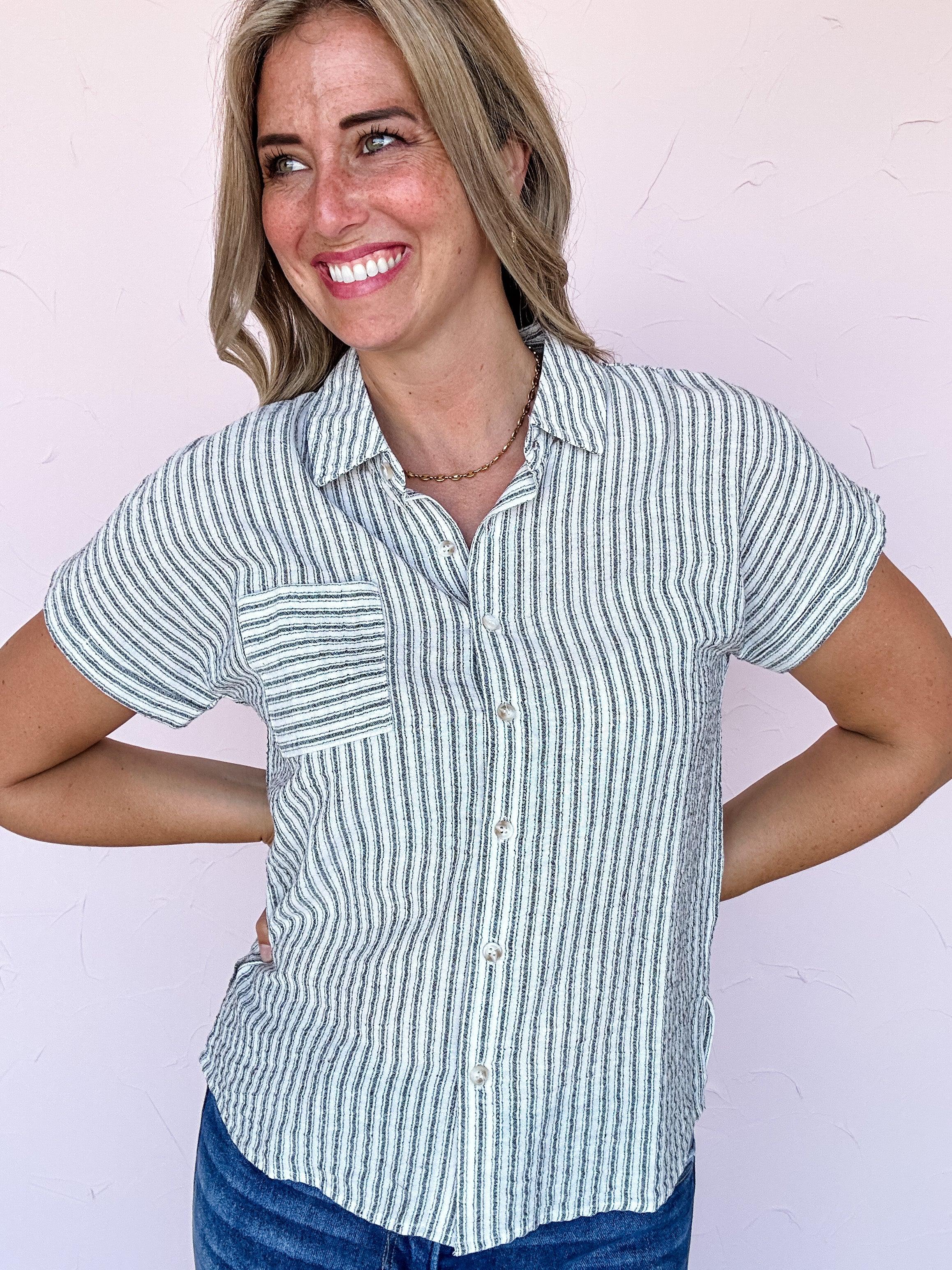 Raleigh Striped Button Down- FINAL SALE