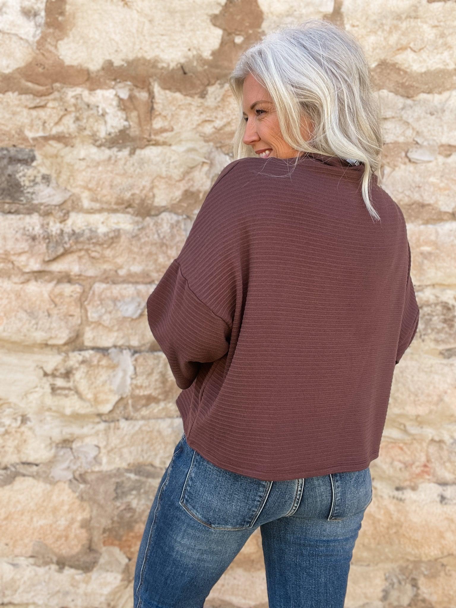 Cocoa Ribbed Top - Vintage Soul