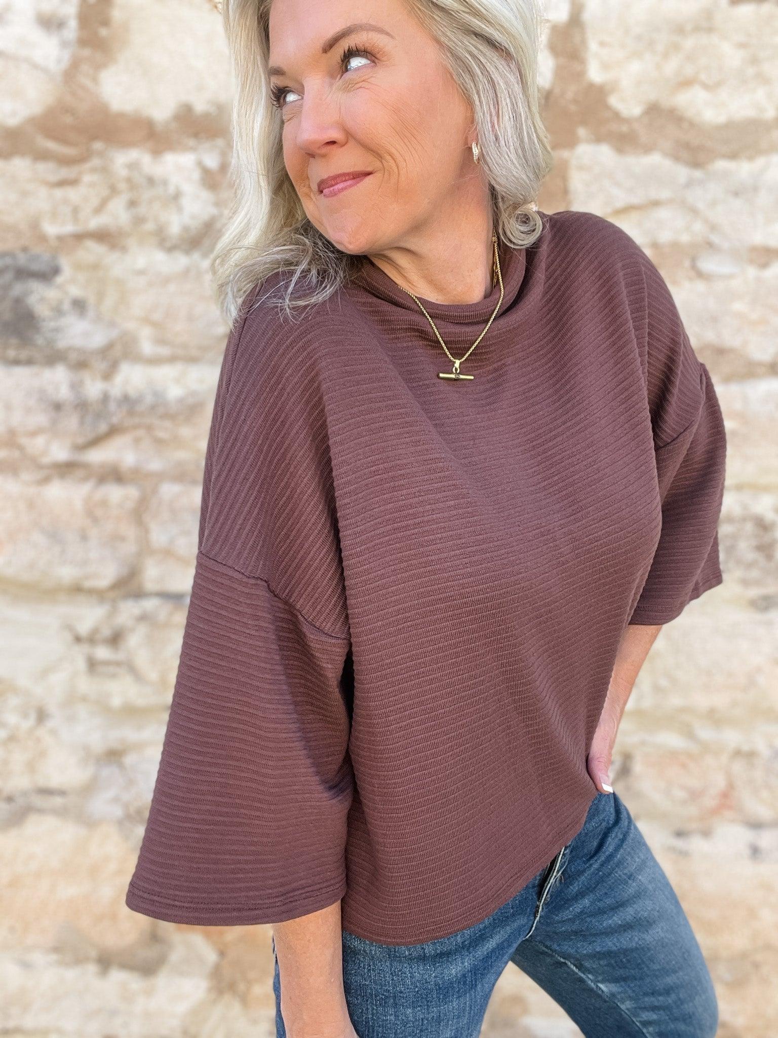 Cocoa Ribbed Top - Vintage Soul