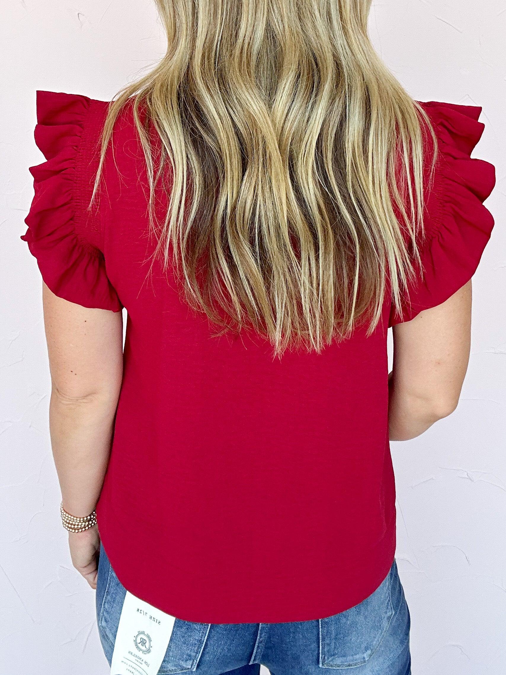 Erin Ruffle Shoulder Top