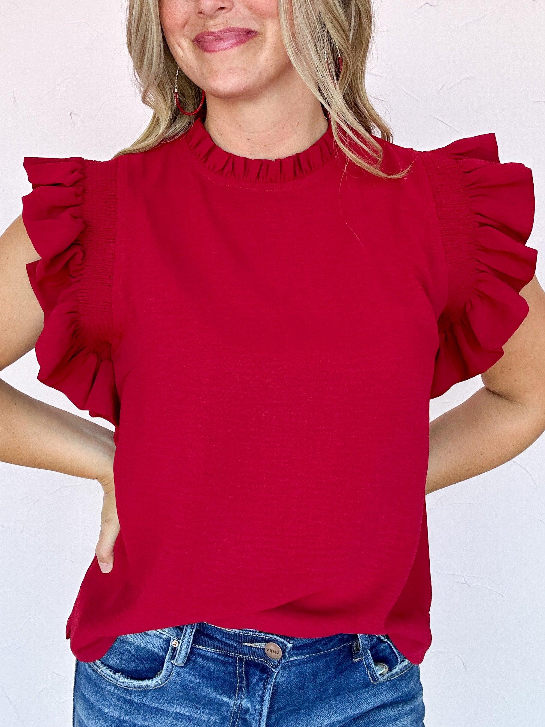 Erin Ruffle Shoulder Top