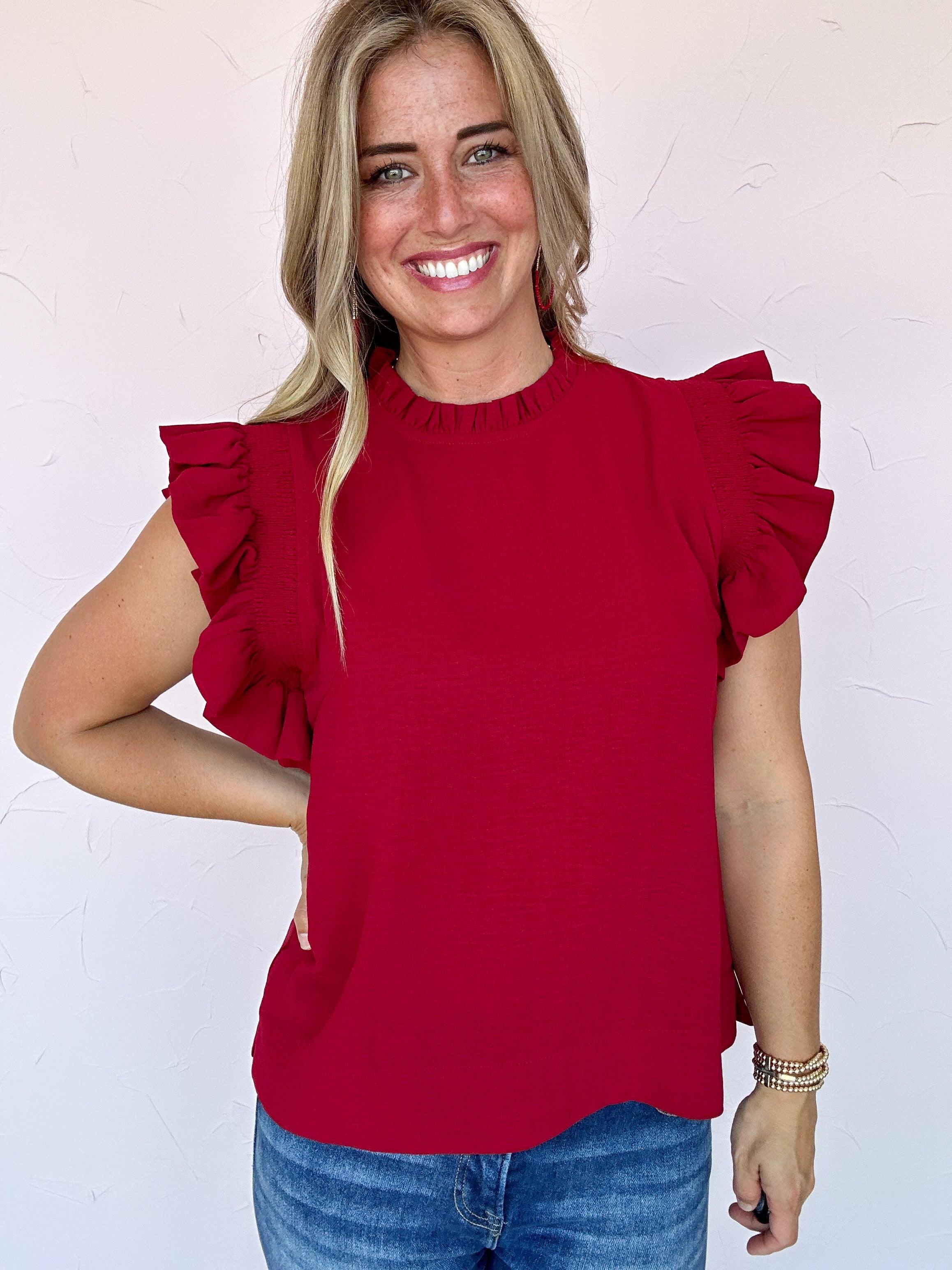 Erin Ruffle Shoulder Top