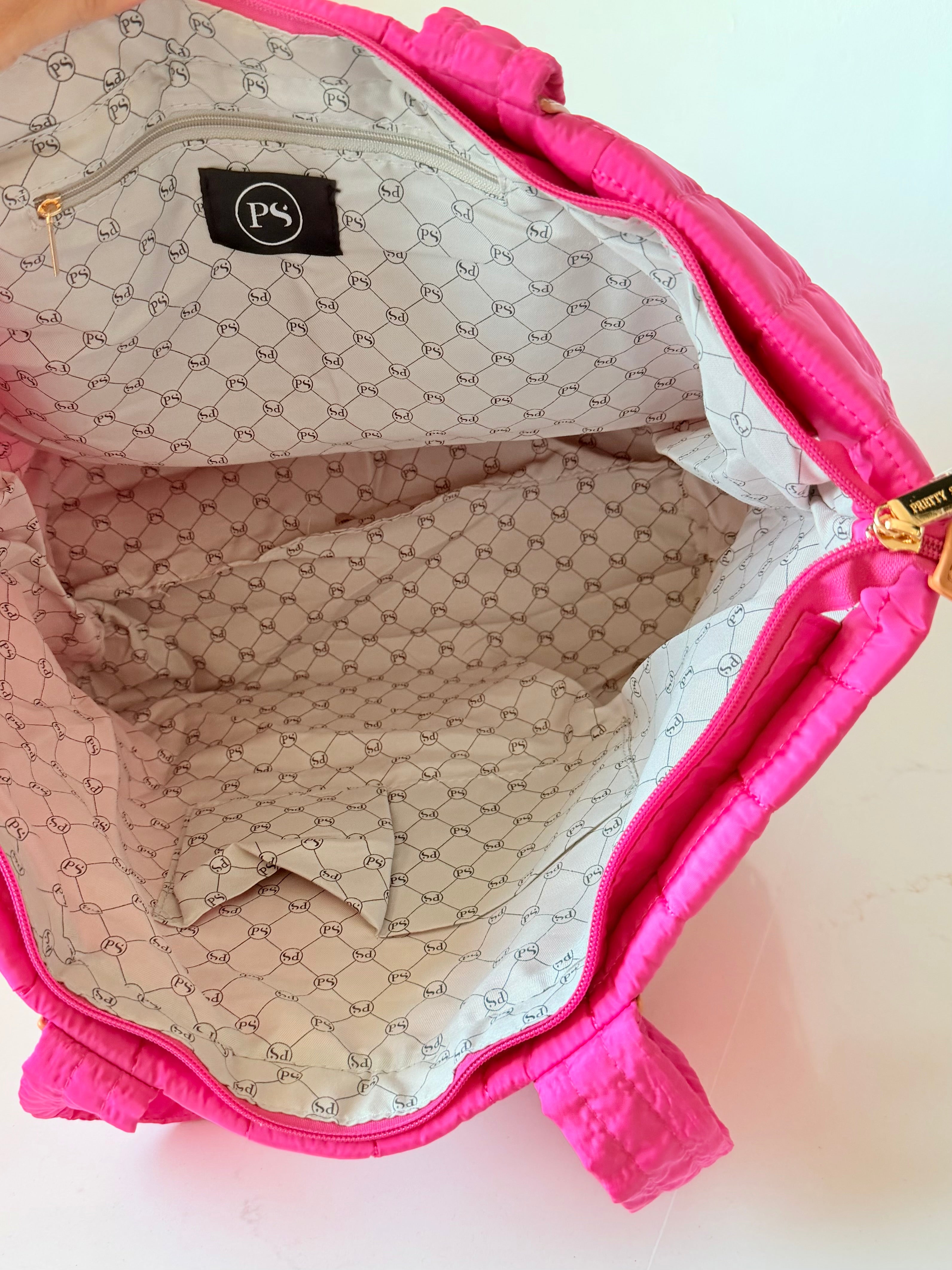 Day Dreamer Quilted Tote Bag | Hot Pink