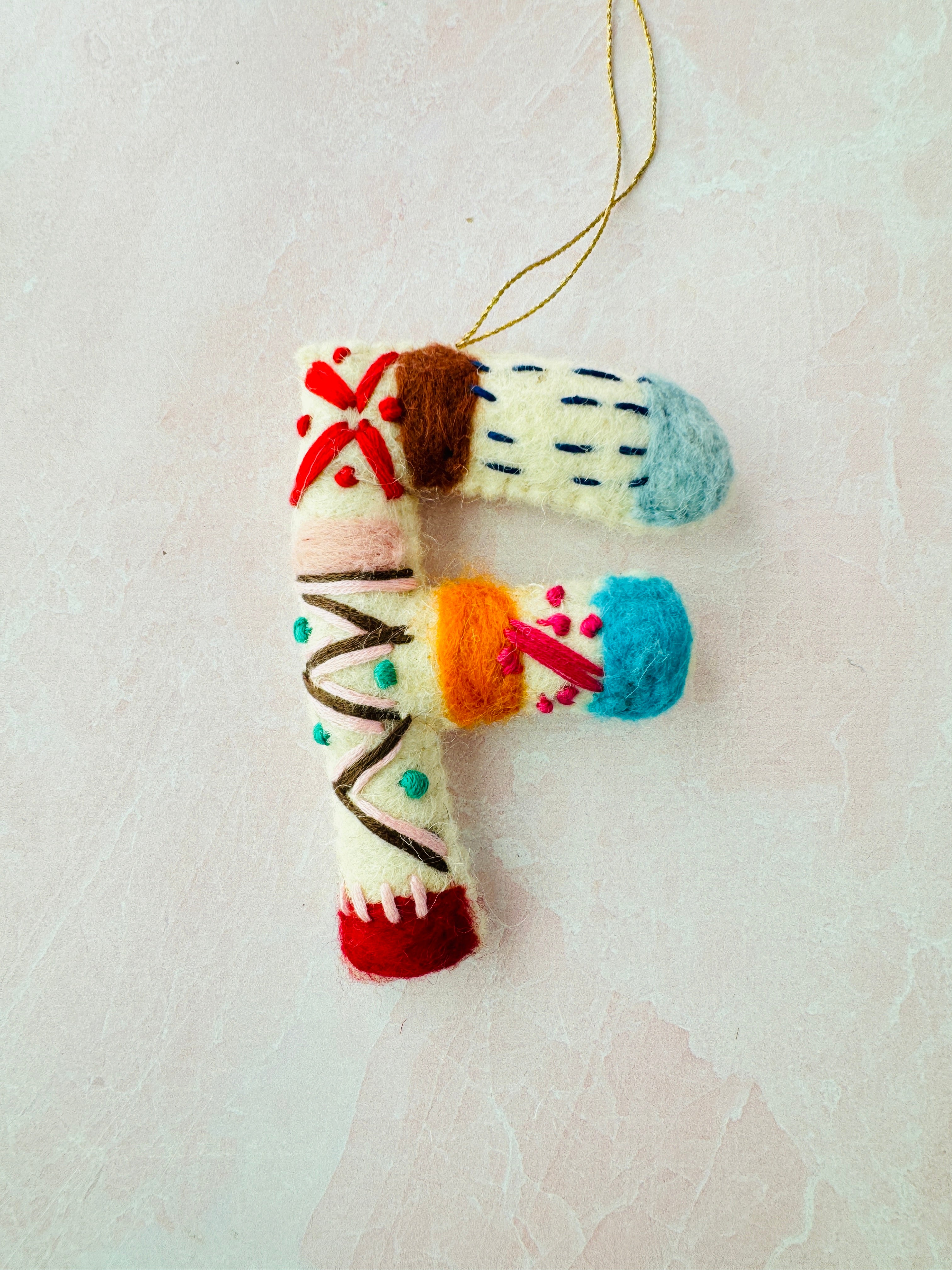 Handmade Wool Felt Alphabet Ornament