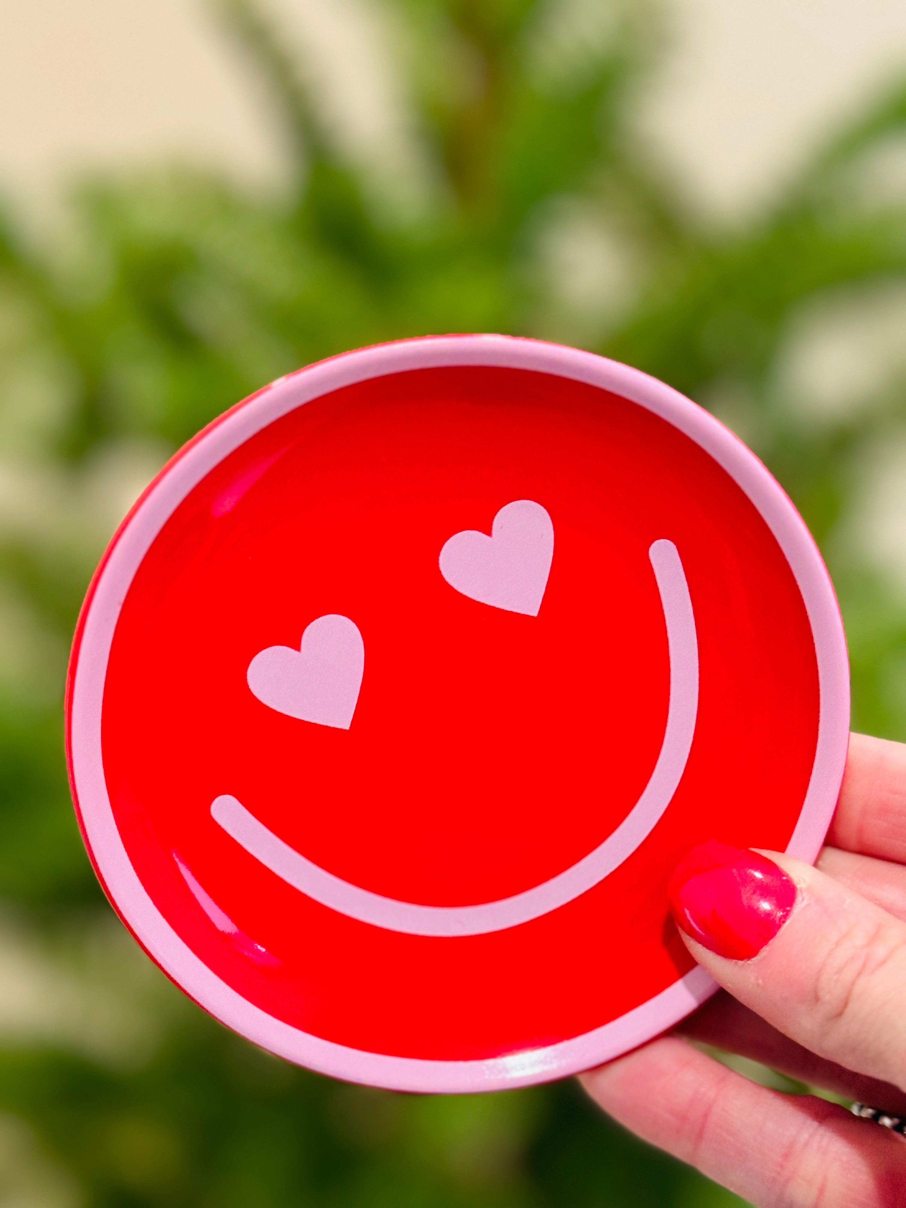 Red Smiley Face Trinket Dish