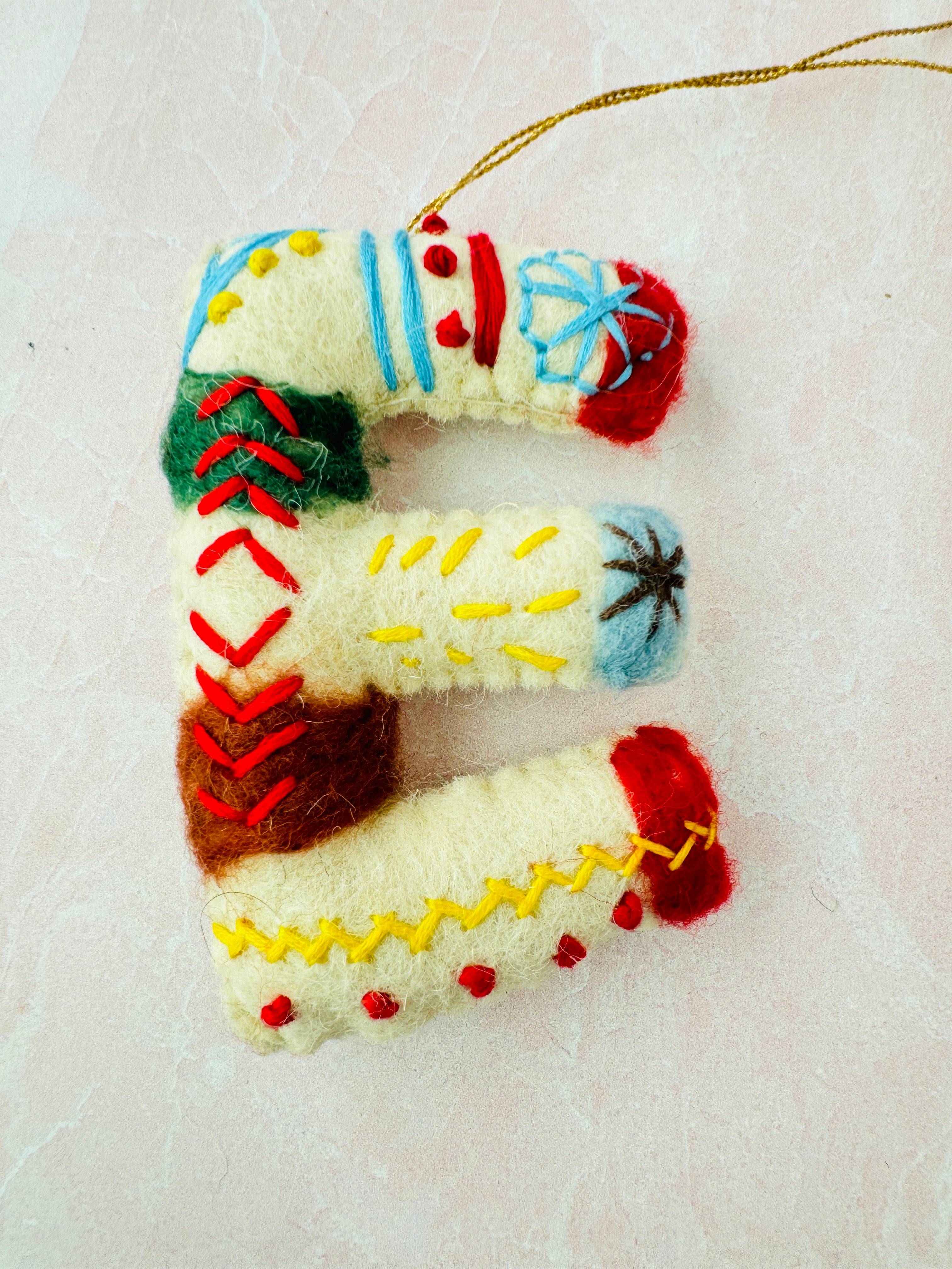 Handmade Wool Felt Alphabet Ornament