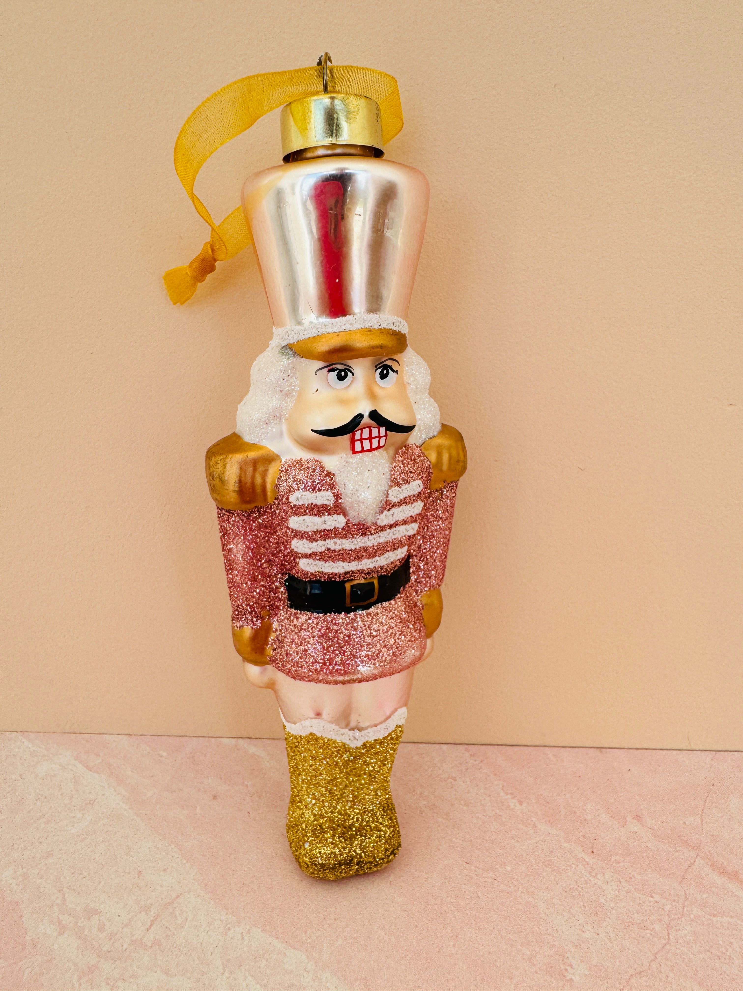 Mercury Glass Nutcracker Ornament