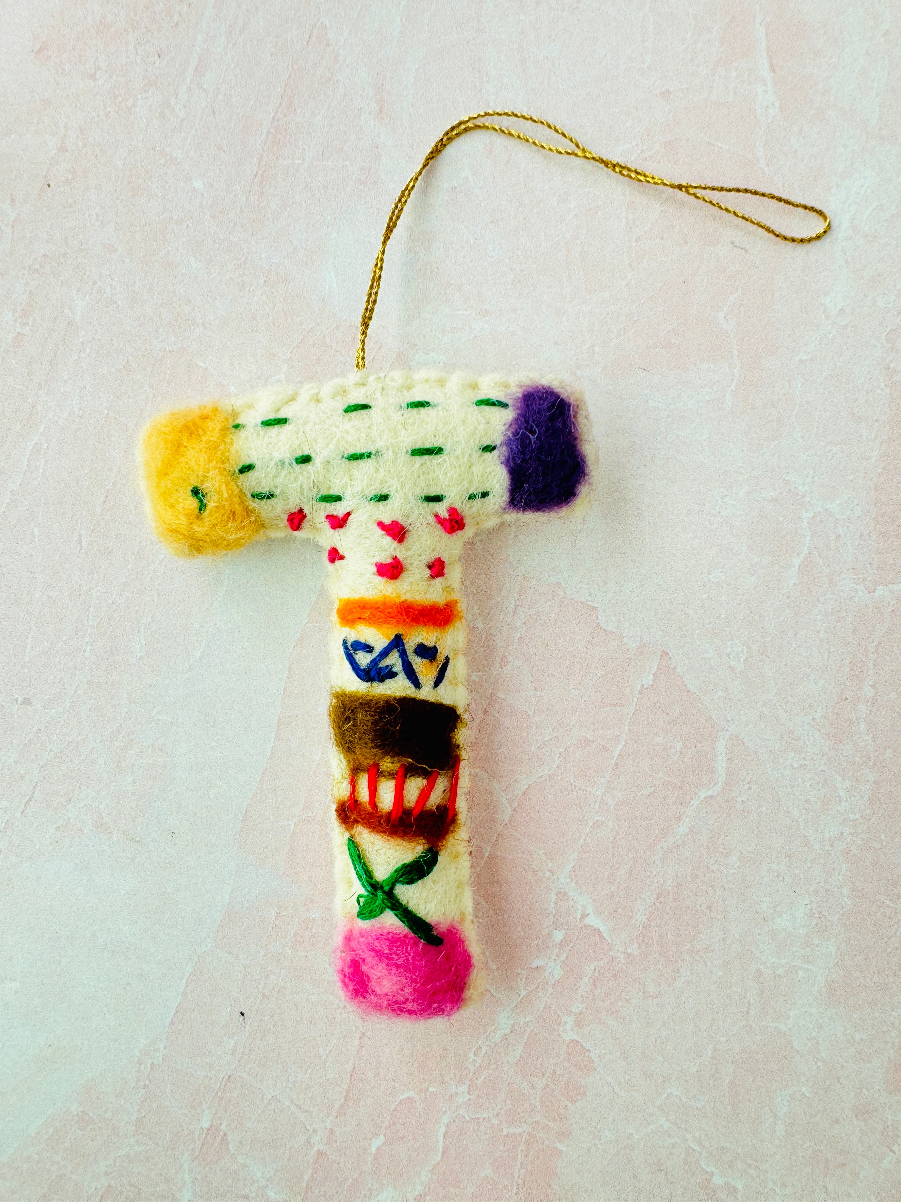 Handmade Wool Felt Alphabet Ornament