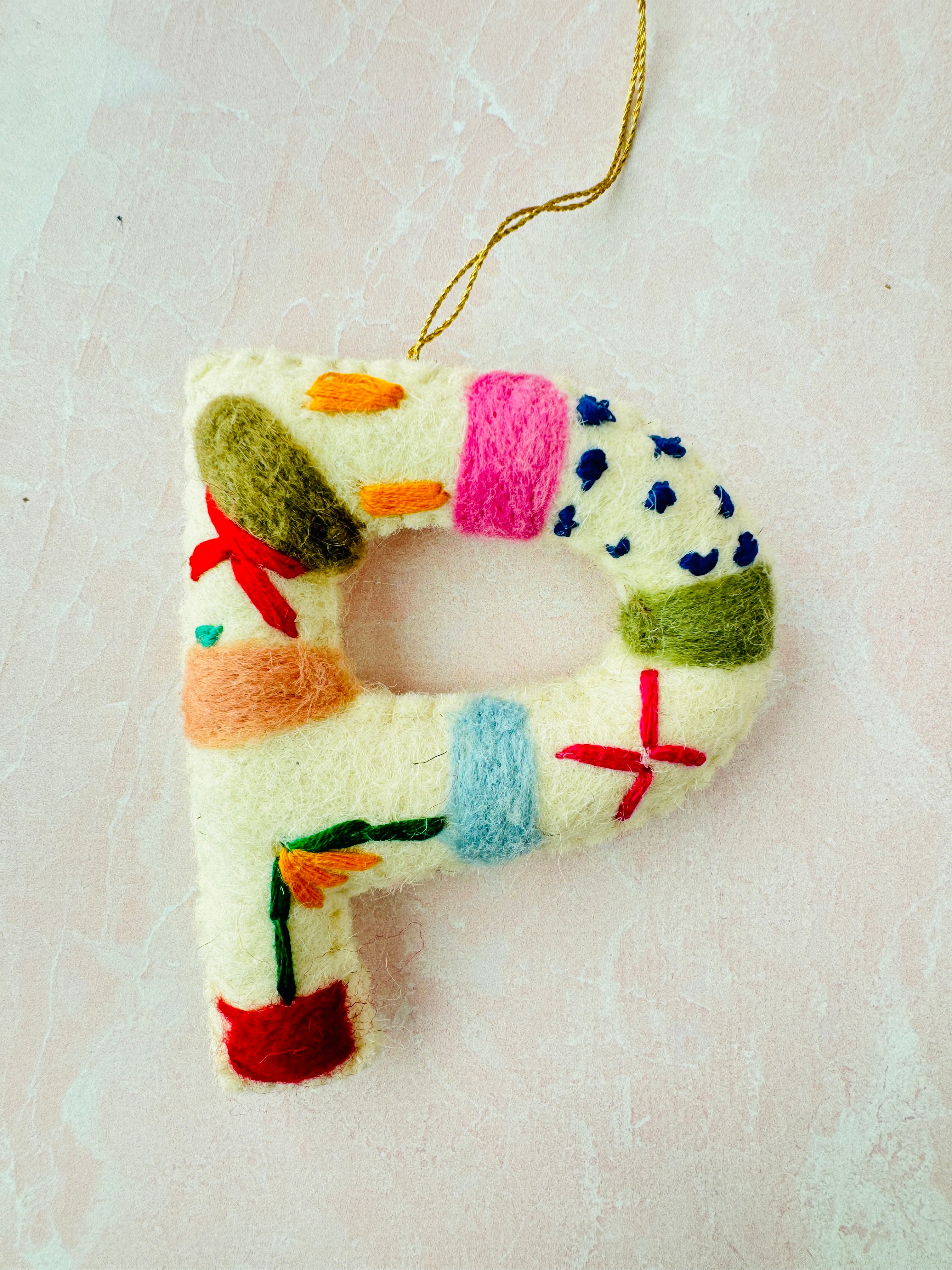 Handmade Wool Felt Alphabet Ornament