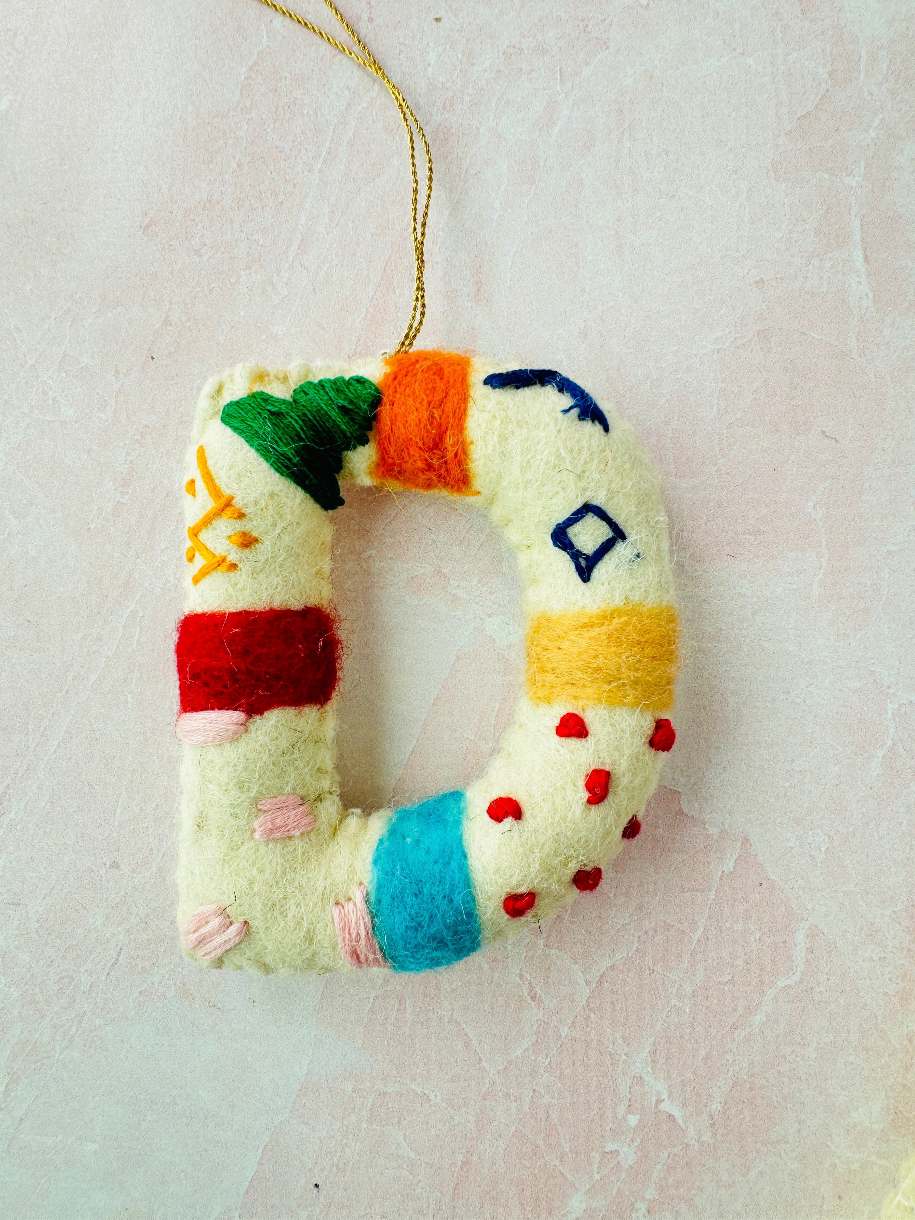 Handmade Wool Felt Alphabet Ornament