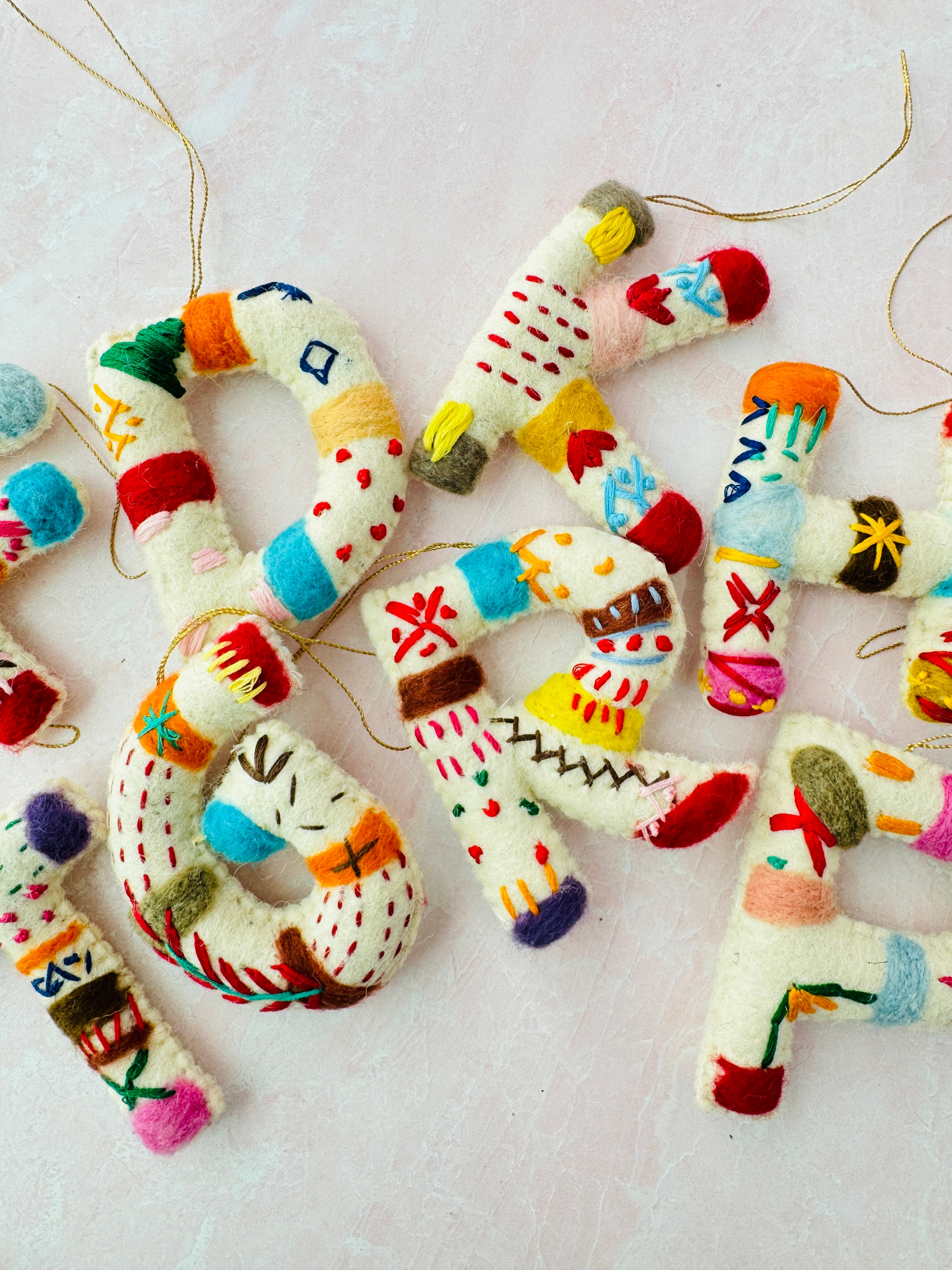 Handmade Wool Felt Alphabet Ornament