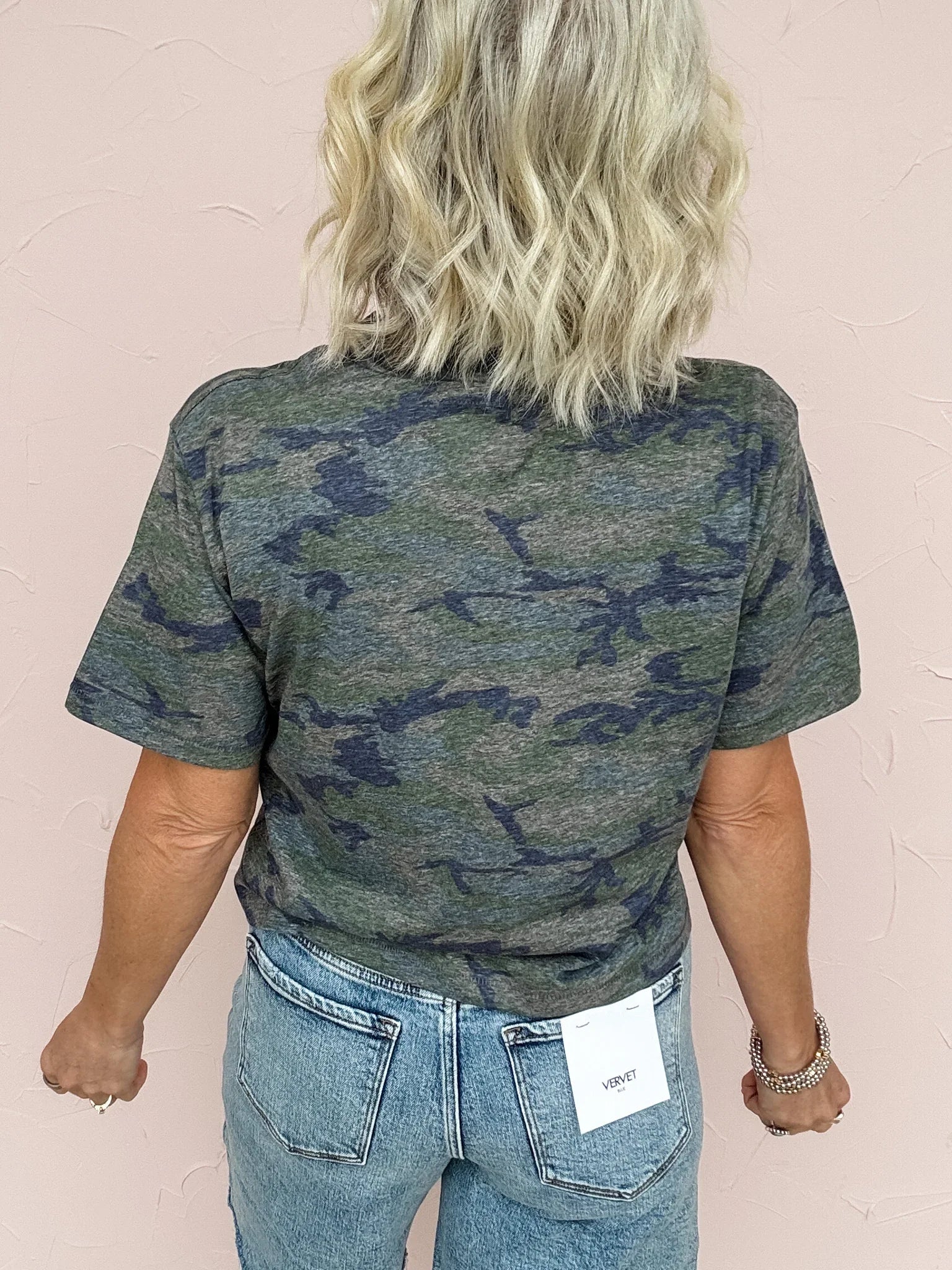 God Bless America Camo Crop Tee
