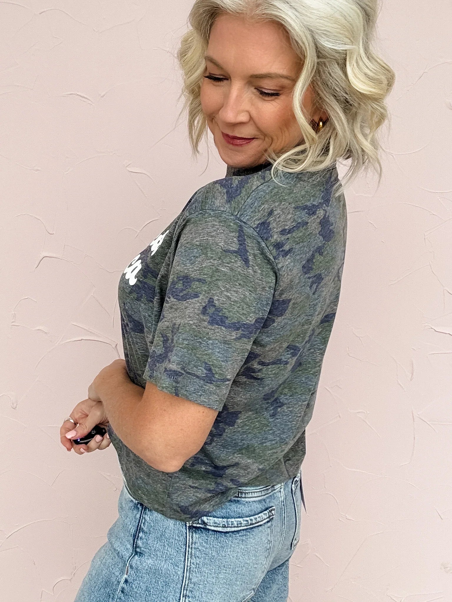 God Bless America Camo Crop Tee