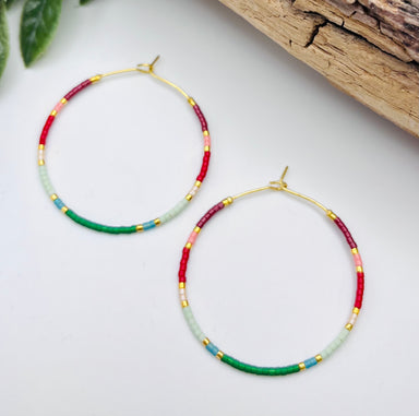 Sparrow Beaded Hoops - Vintage Soul