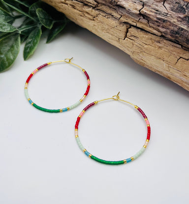 Sparrow Beaded Hoops - Vintage Soul