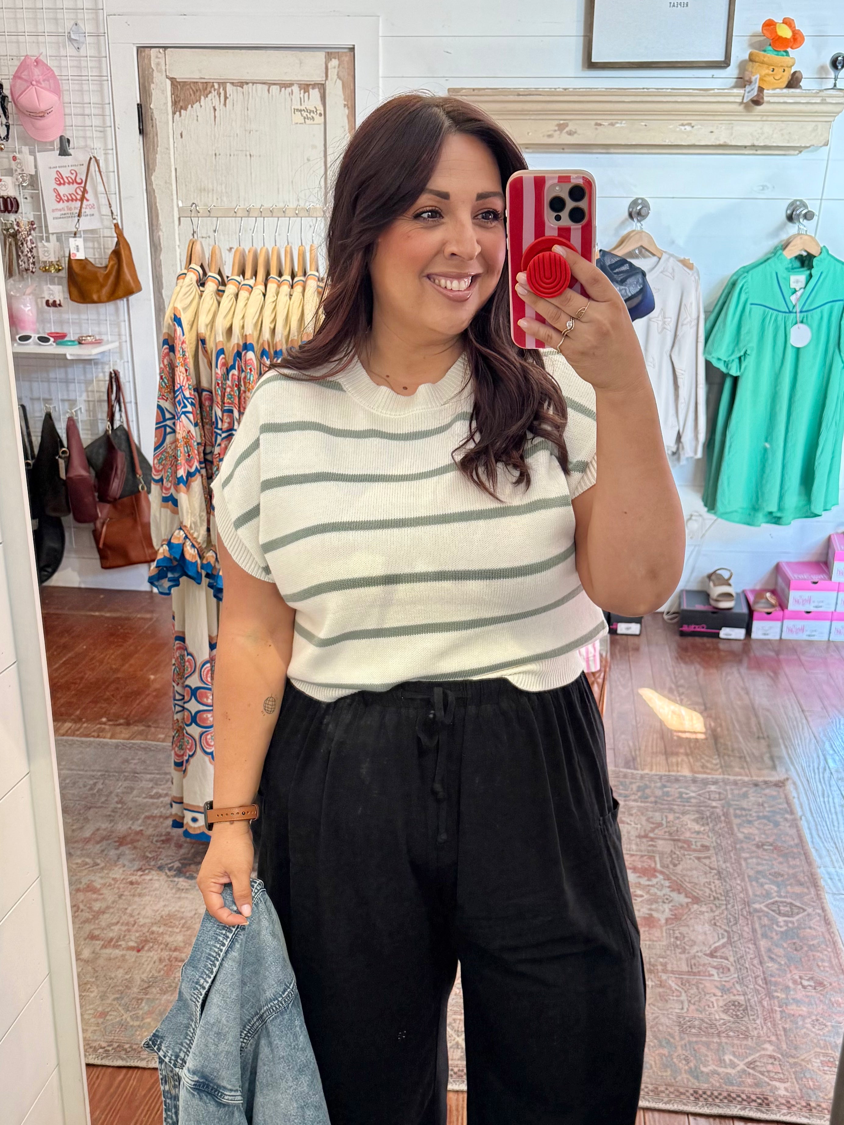 Sage Horizon Knit Top