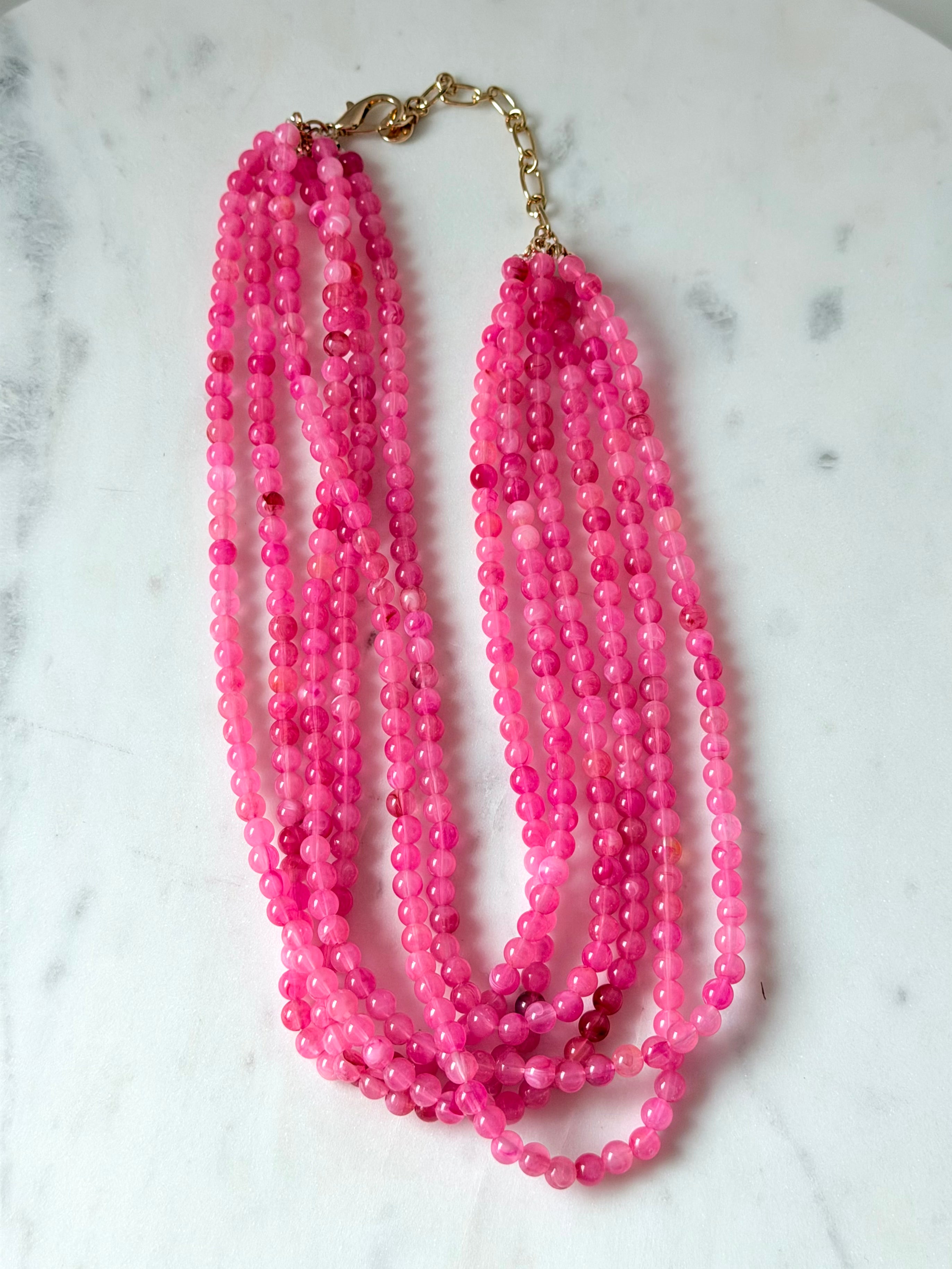 Pink Cascade Necklace