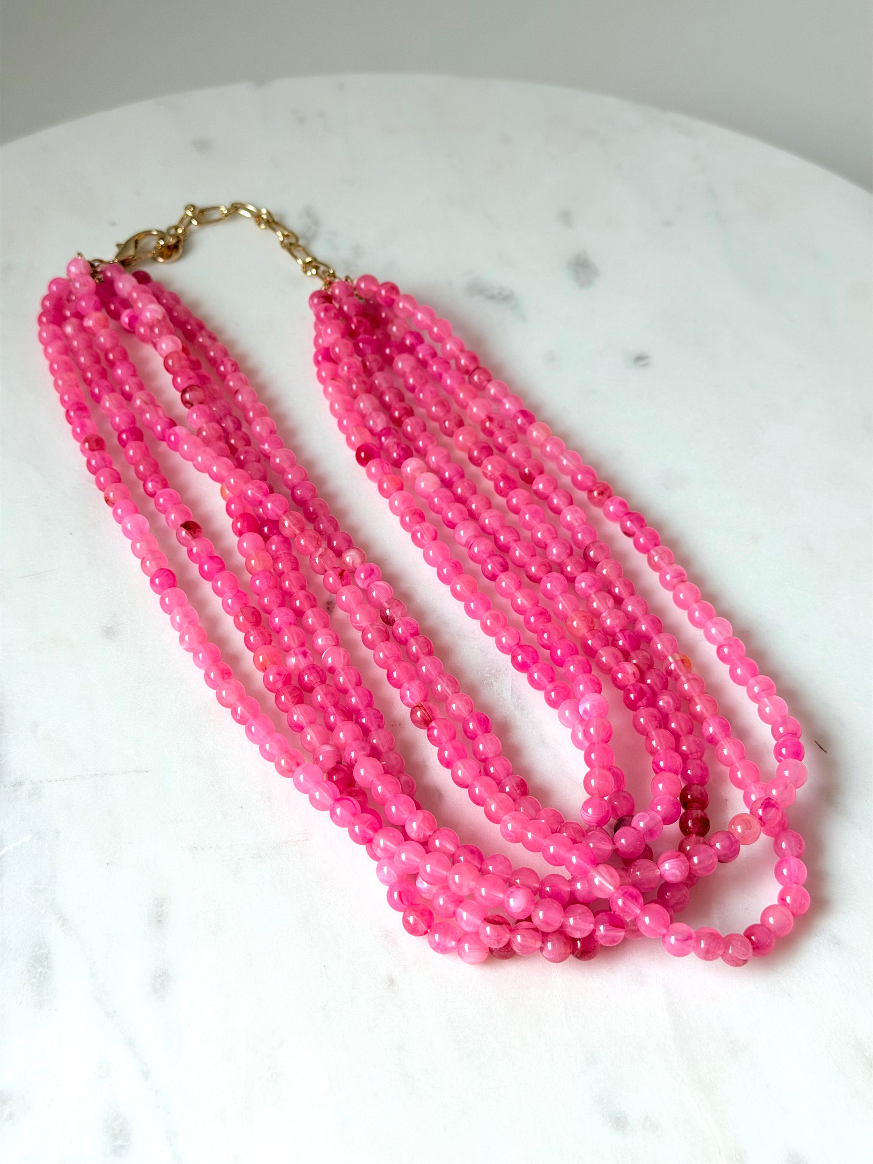 Pink Cascade Necklace
