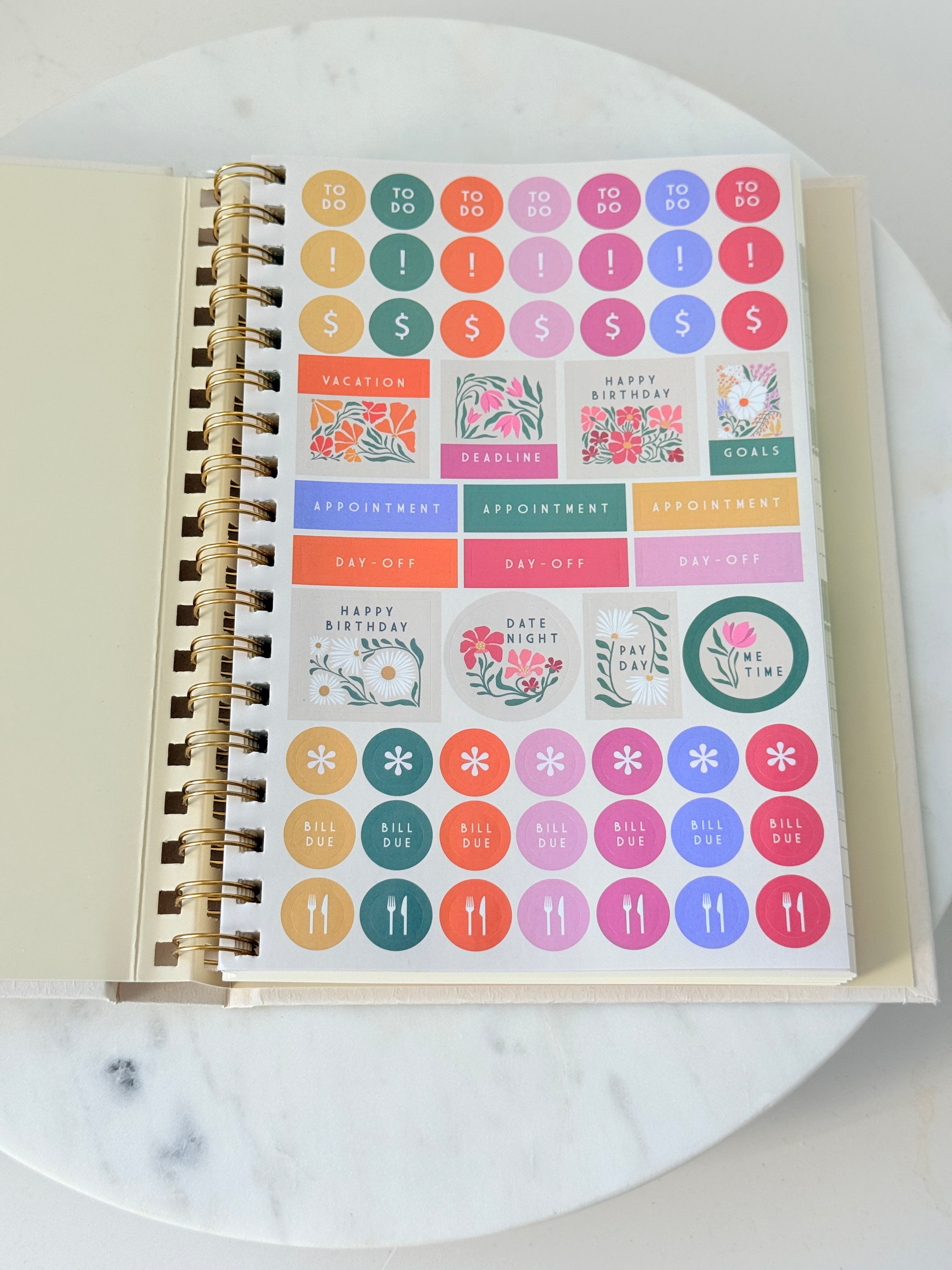 Spiral Undated Planner | Flower Market Wildflowers